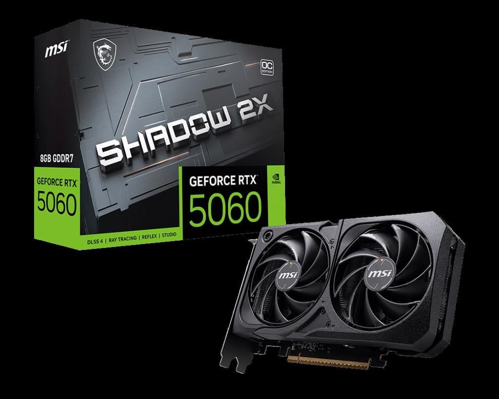MSI GEFORCE RTX 5060 TI 8G SHADOW 2X OC GDDR7 128B DX12 PCIE 5.0 X16 (3XDP 1XHDMI)