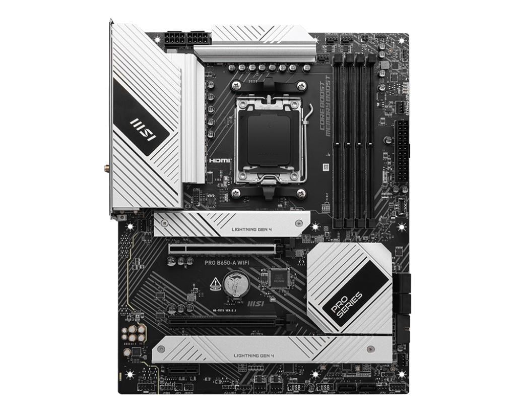 MSI PRO B650-A WIFI AM5 DDR5 7600MHZ(OC) HDMI DP 3x M.2 USB 20 Gbps 2.5G LAN WI-FI 6E ATX