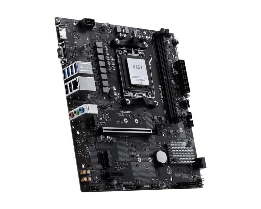 MSI PRO B840M-B AM5 DDR5 8000MHZ(OC) HDMI VGA 2X M.2 USB 5 GBS 2.5G LAN MATX