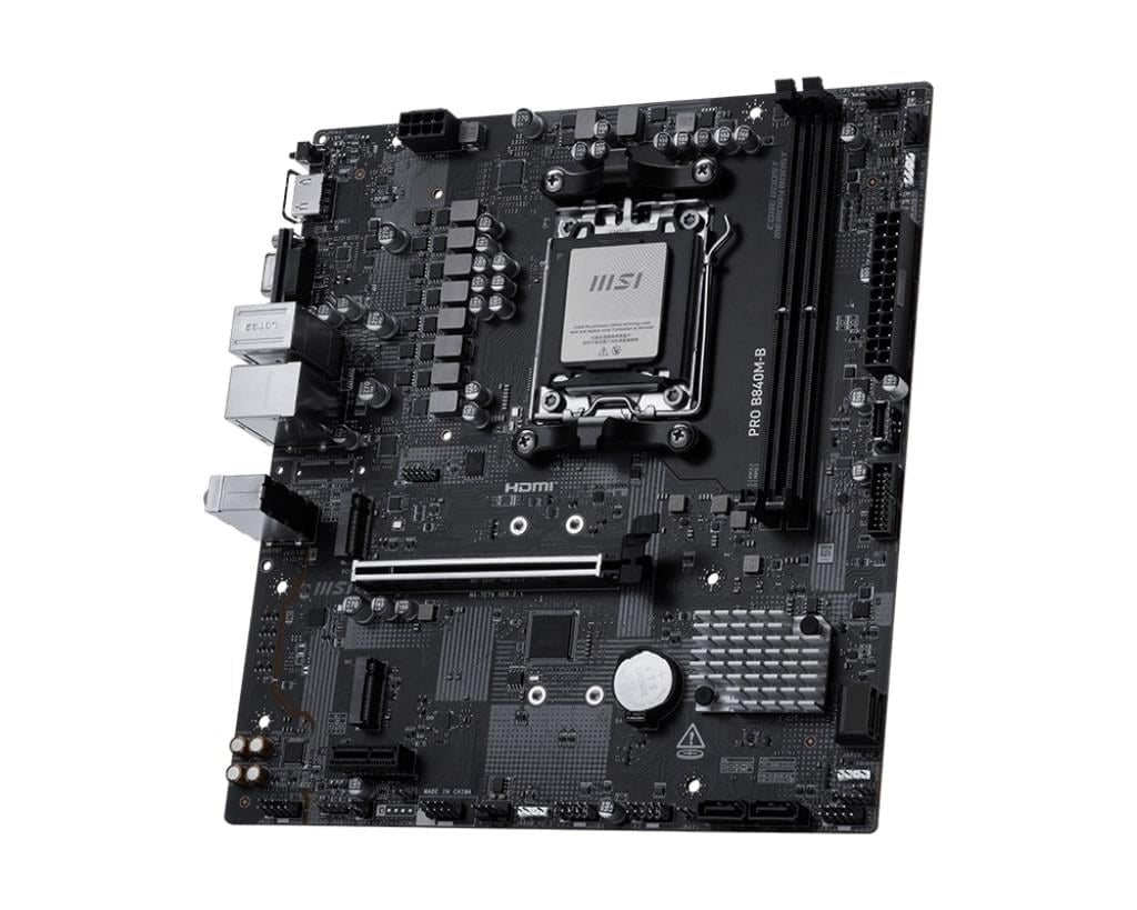 MSI PRO B840M-B AM5 DDR5 8000MHZ(OC) HDMI VGA 2X M.2 USB 5 GBS 2.5G LAN MATX