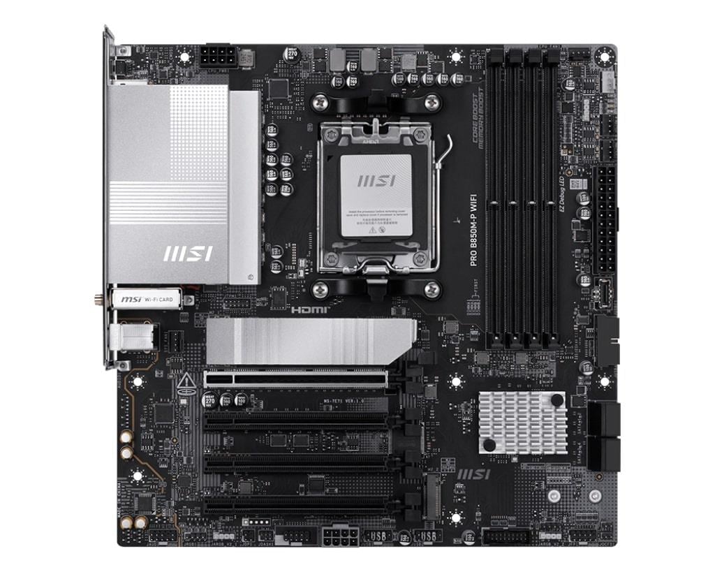 MSI PRO B850M-P WIFI DDR5 AM5 8200MHZ(OC) HDMI DP 3X M.2 USB 10GBS 5G LAN WI-FI 7 MATX