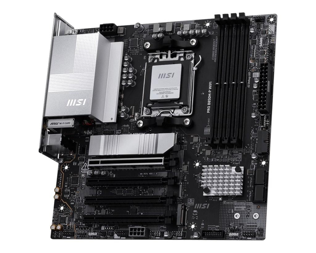 MSI PRO B850M-P WIFI DDR5 AM5 8200MHZ(OC) HDMI DP 3X M.2 USB 10GBS 5G LAN WI-FI 7 MATX