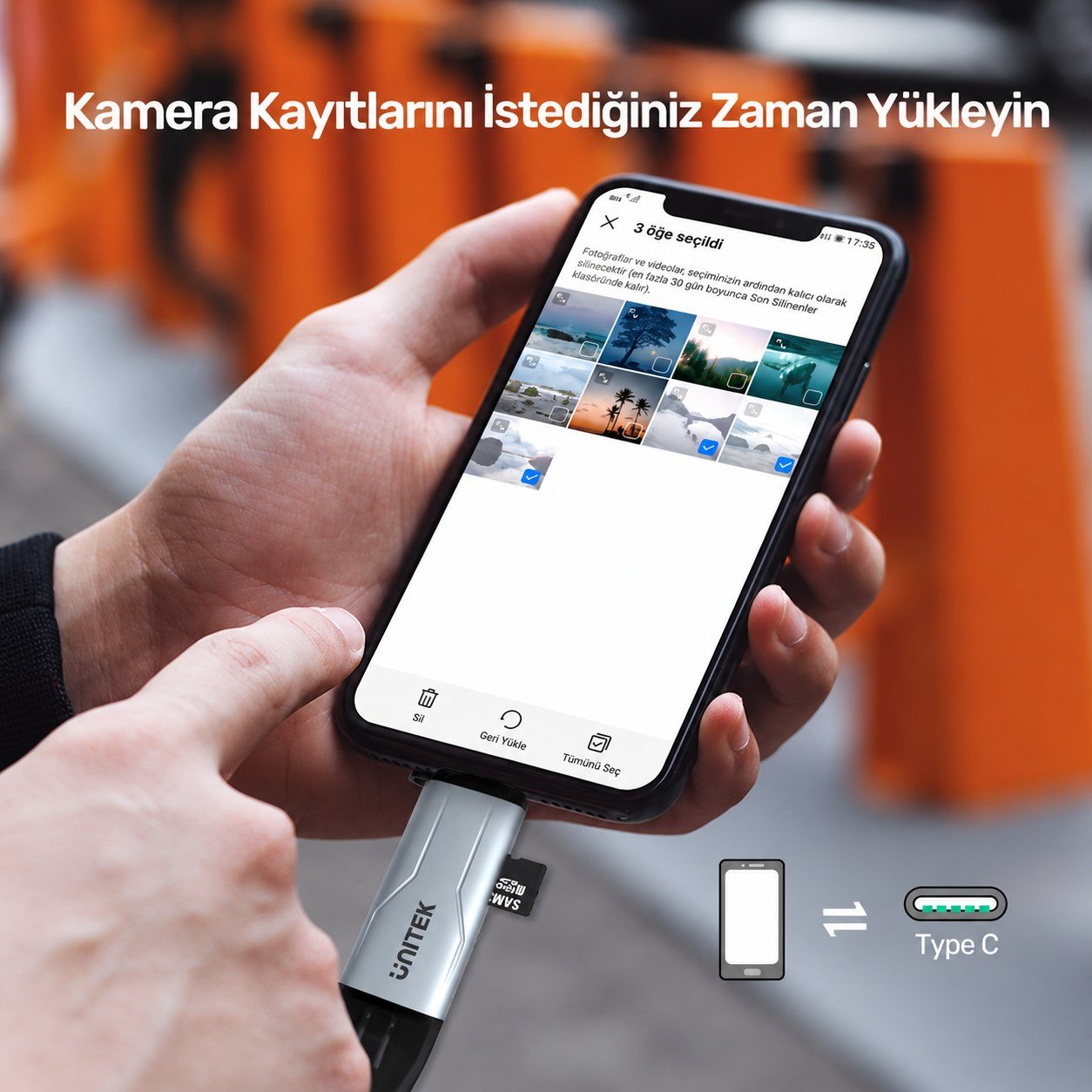UNITEK 2' SI 1 ARADA KART OKUYUCU MICRO SD / SD (R1010A)