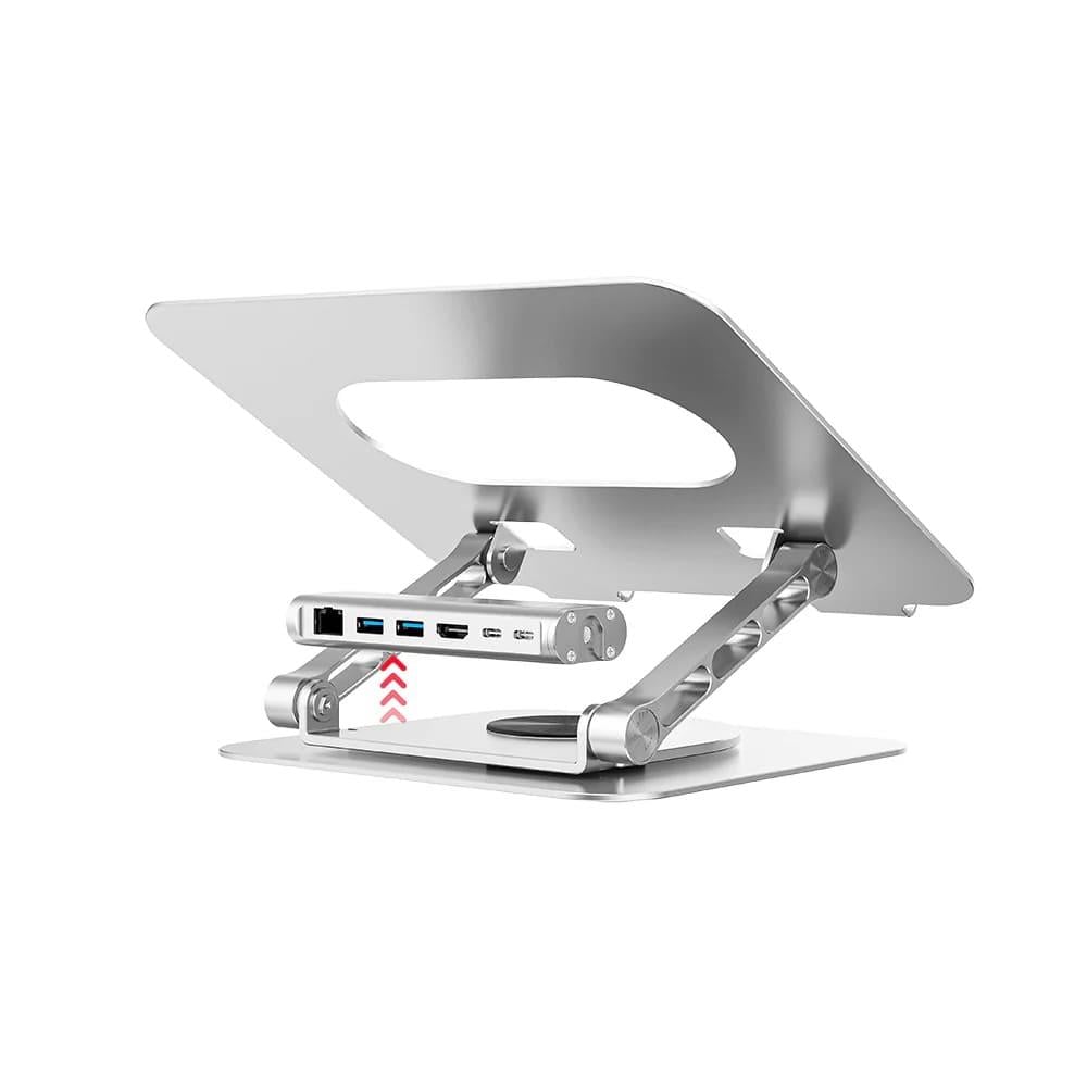 UNITEK 360 DERECE DÖNER 5in1 METAL NOTEBOOK STANDI (ETHERNET, 2xUSD3.0, HDMI, 100W PD) (D1109B01)