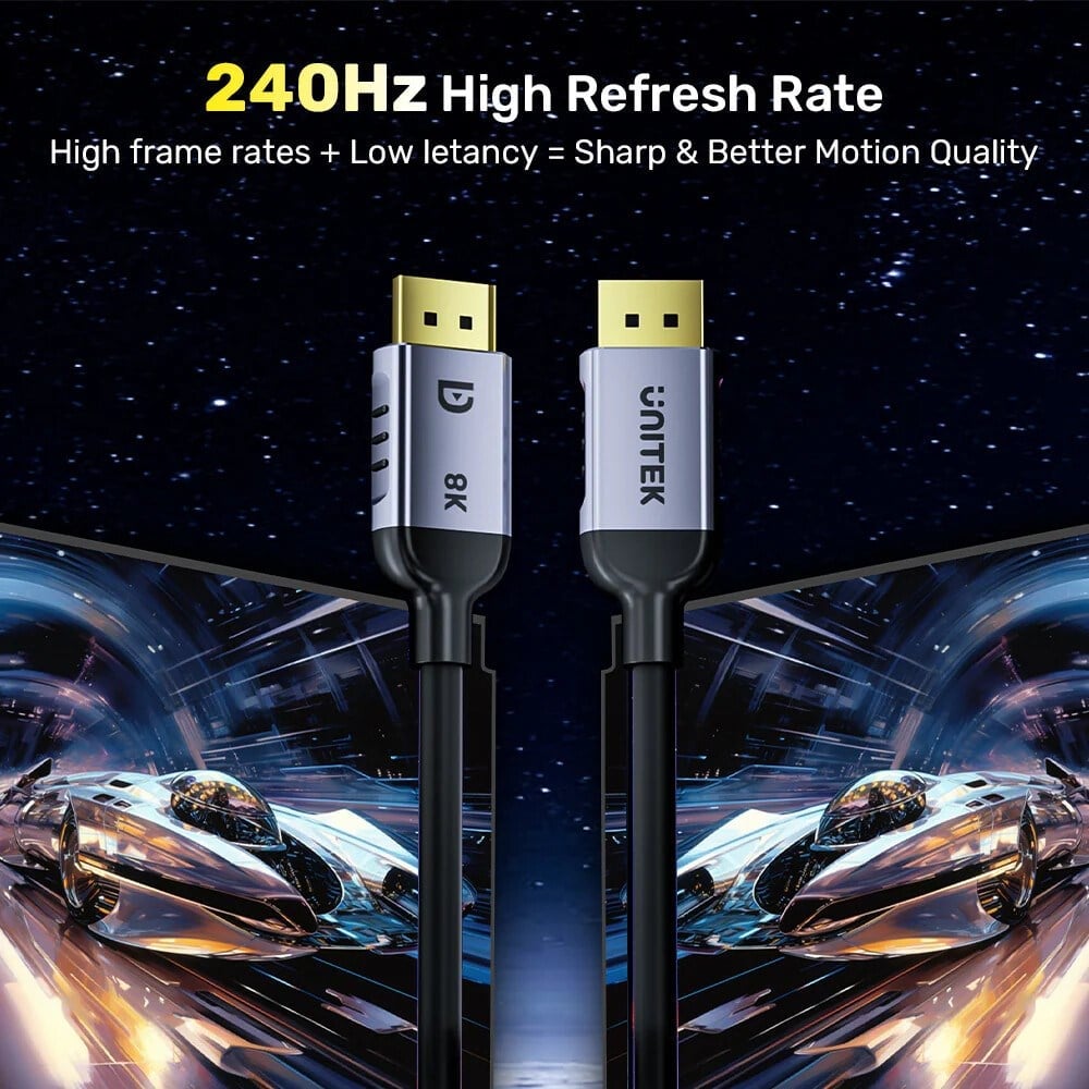 UNITEK 8K DISPLAYPORT 1.4 KABLO 1M (C1628GY01-1M)