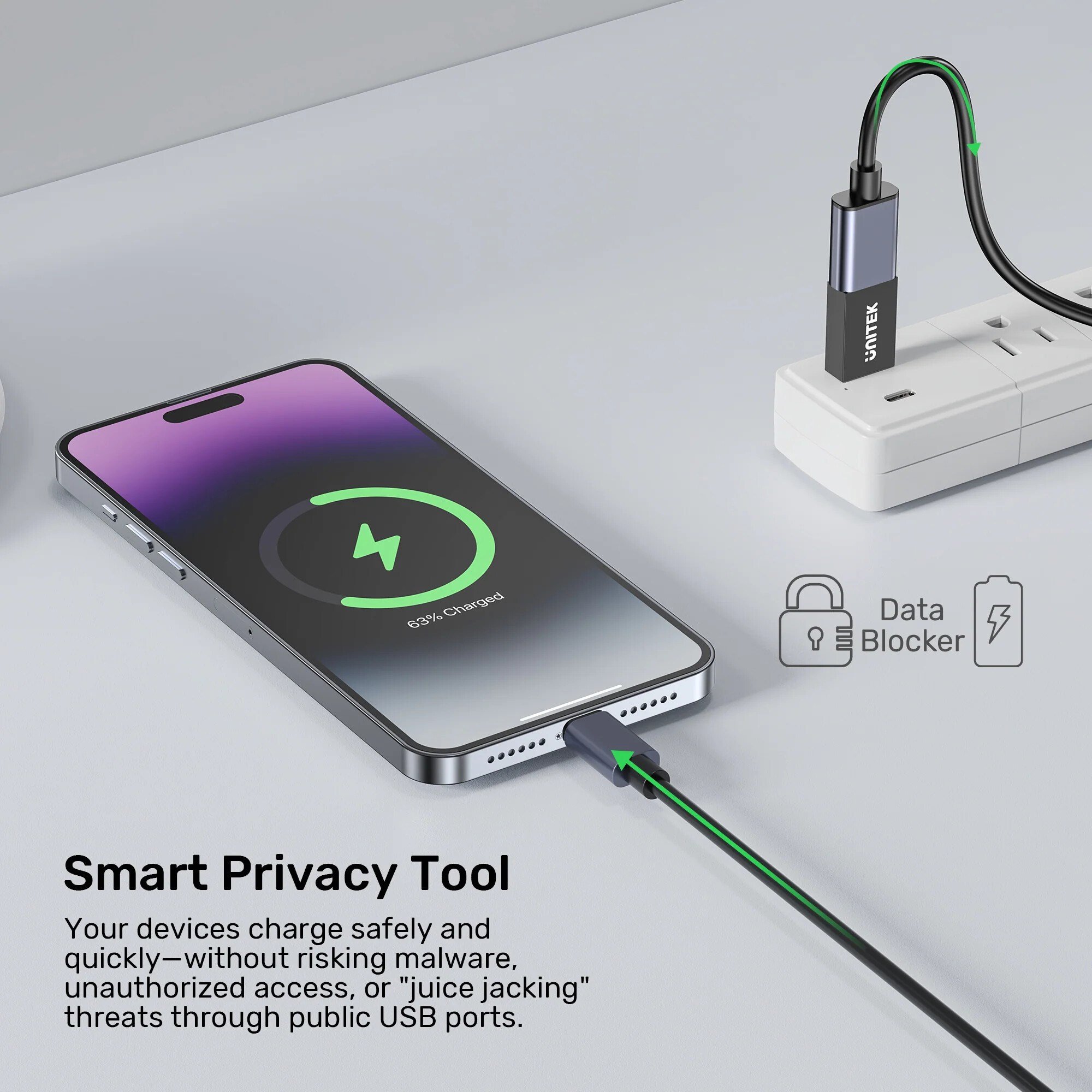 UNITEK DATASHIELD USB-A VERI ENGELLEYICI ADAPTOR (A1056ABK01)