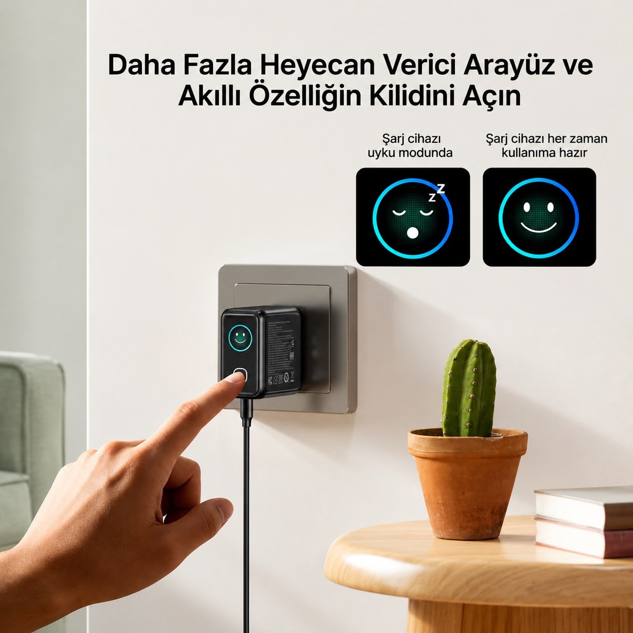 UNITEK REXO 140W 4 PORTLU AKILLI EKRANLI GAN SARJ CİHAZI  (P1132ABK01-EU)