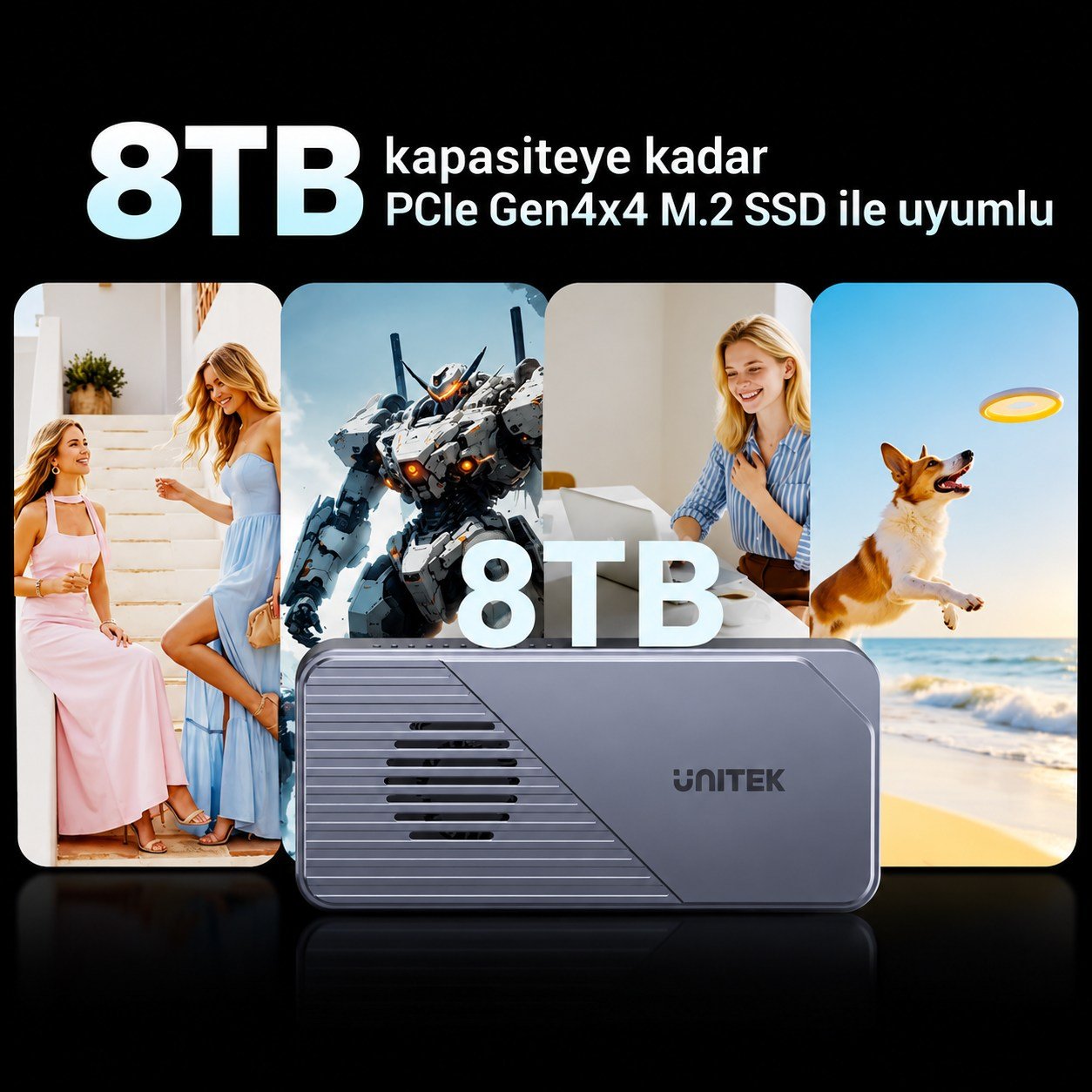UNITEK TURBOCOOL+ 80GBPS M.2 SSD KUTUSU (S1253BGY01)