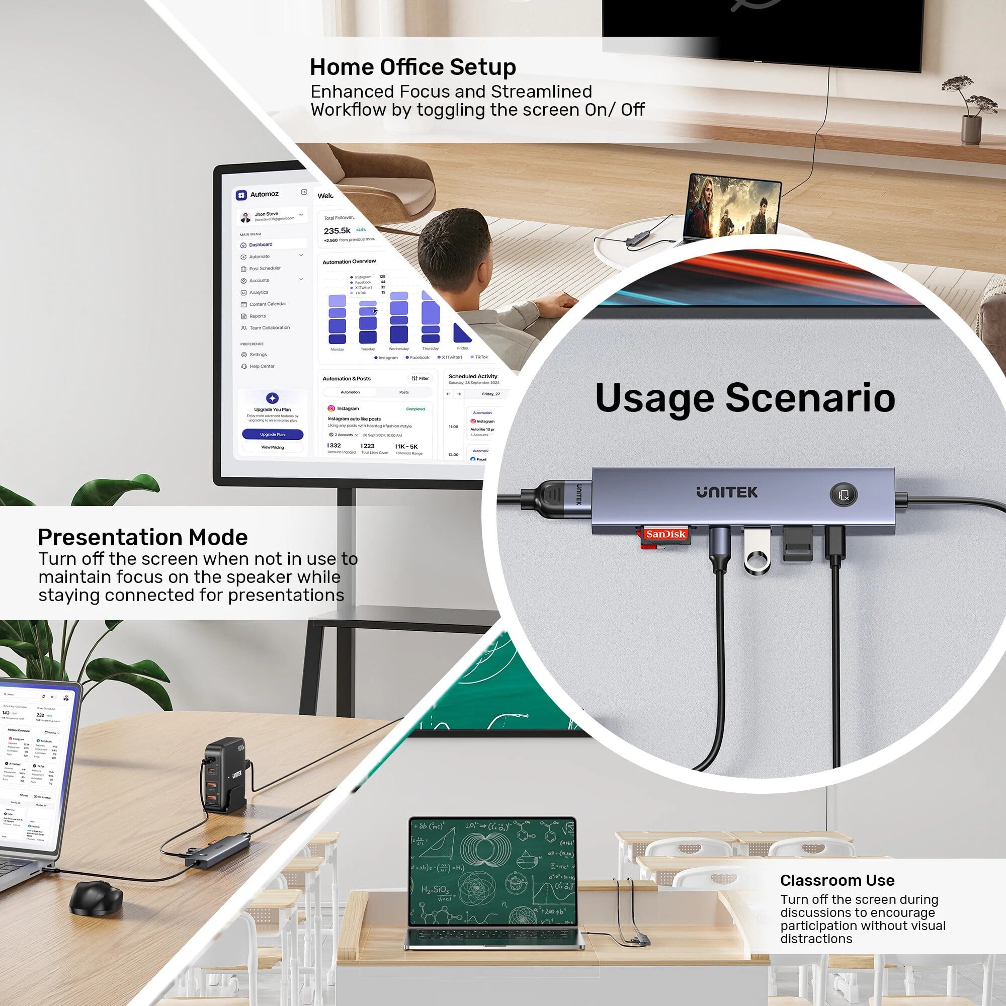 UNITEK UHUB S7 PRO 7-IN-1 5GBPS USB-C HUB (H1124AGY01)