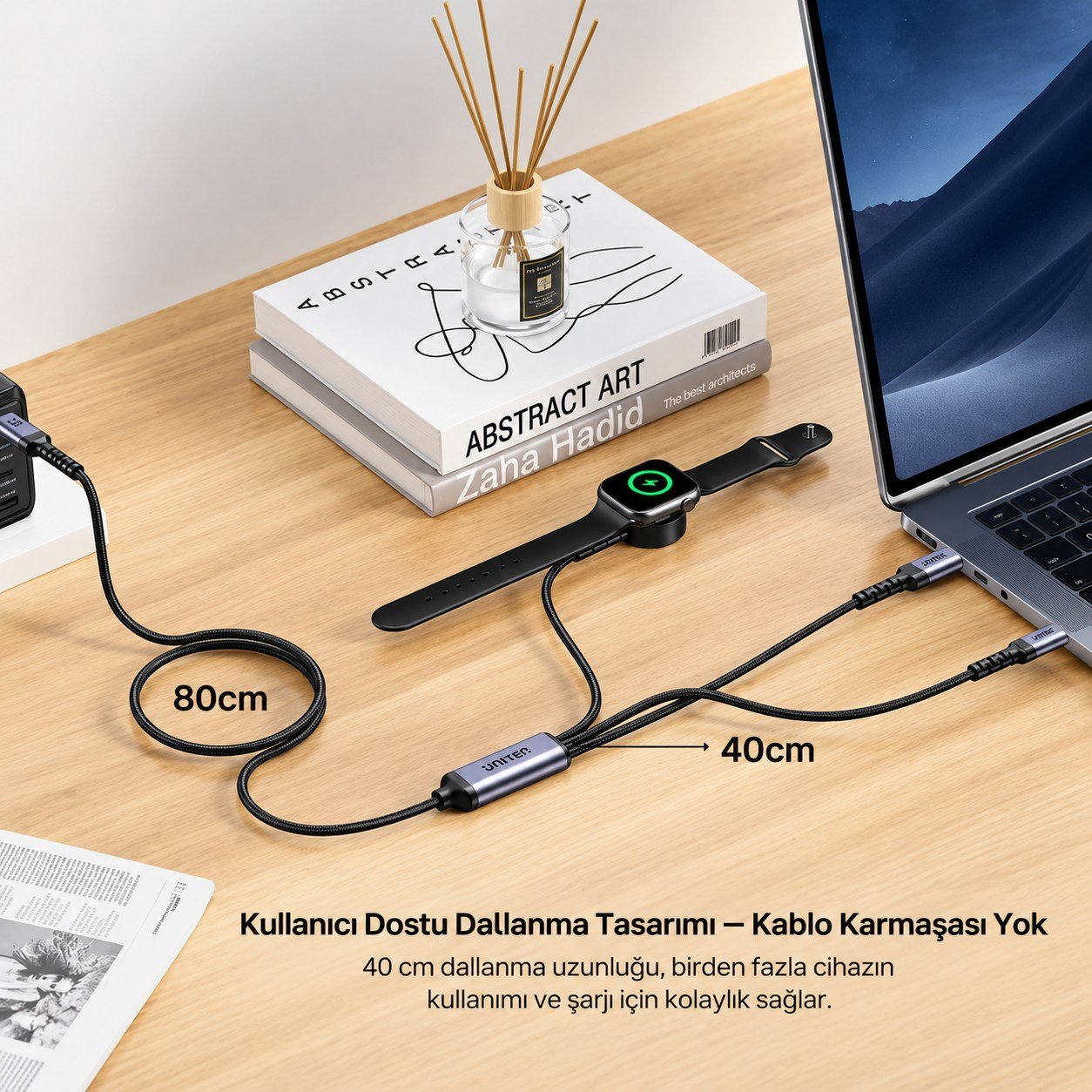 UNITEK USB-C 3' U 1 ARADA 100 W HIZLI SARJ KABLOSU 1.2M (C14180AGY01-1.2M)