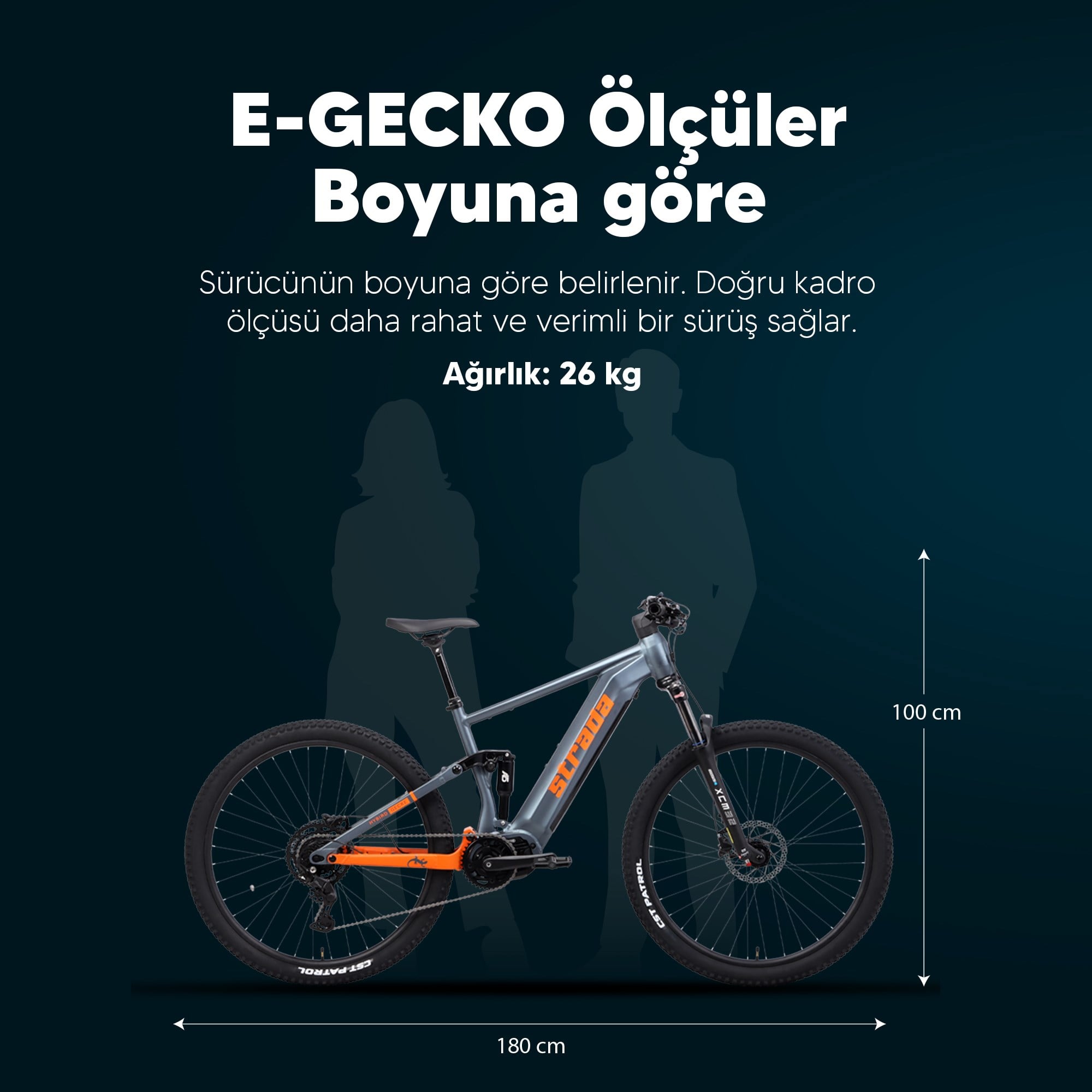  Strada E-Gecko Hidrolik Disk 29 Jant Elektrikli Bisiklet