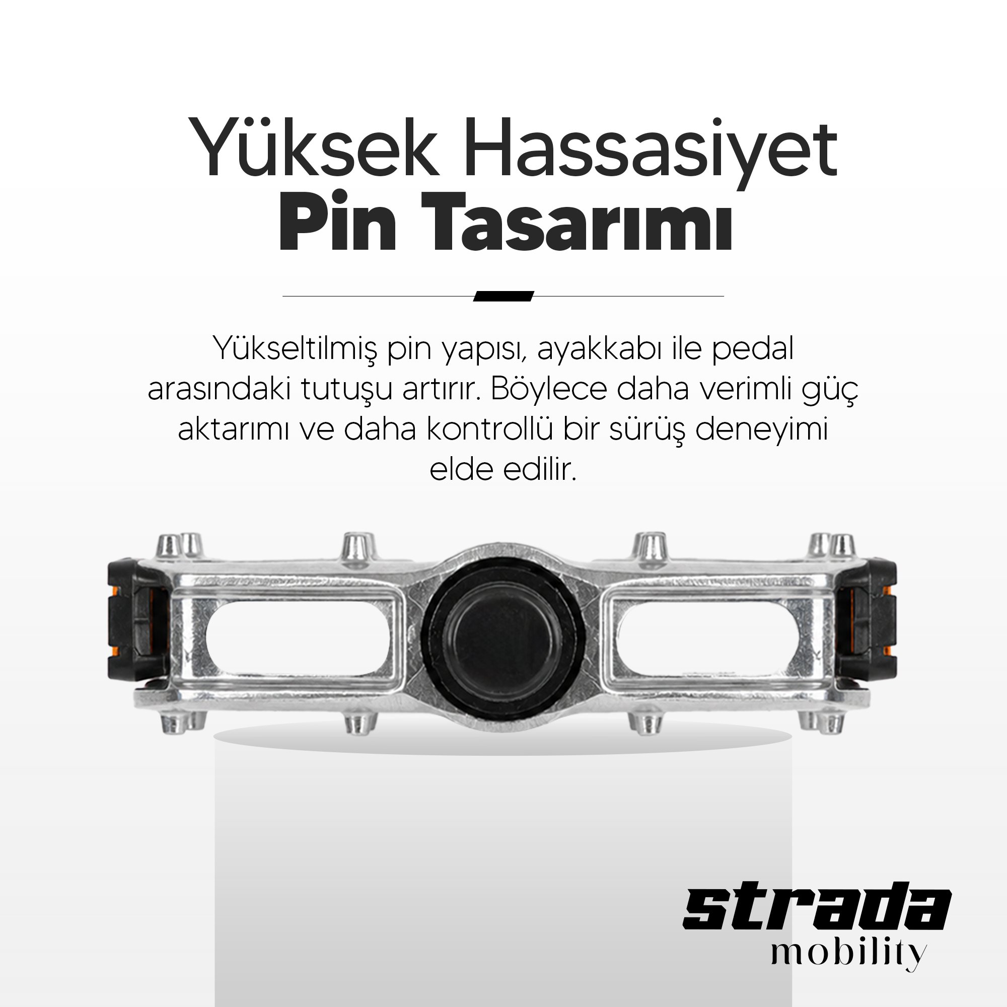 Strada Alüminyum Bilyalı Reflektörlü Bisiklet Pedalı