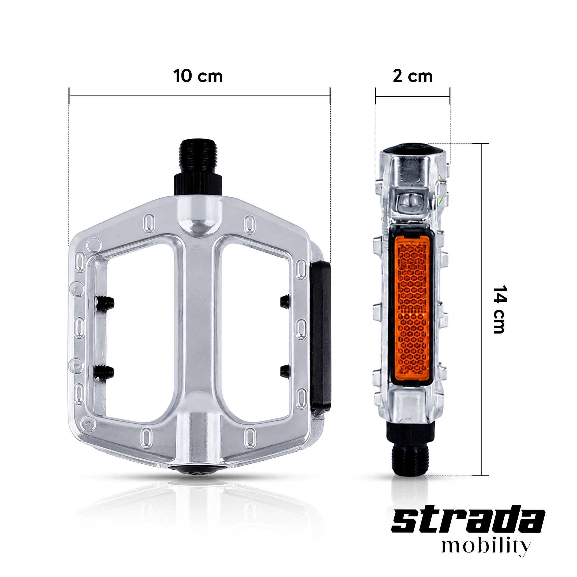 Strada Alüminyum Bilyalı Reflektörlü Bisiklet Pedalı