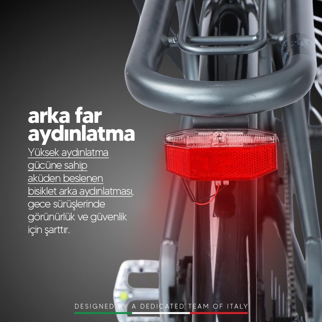 Strada E-Lite 28 inç 13 Ah 250 W Gizli Batarya Hidrolik Fren City Elektrikli Bisiklet