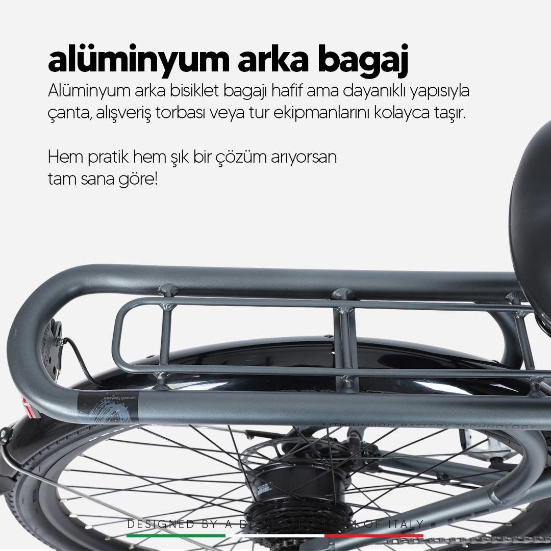 Strada E-Lite 28 inç 13 Ah 250 W Gizli Batarya Hidrolik Fren City Elektrikli Bisiklet