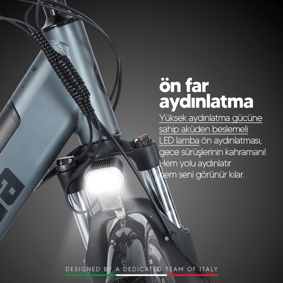 Strada E-Lite 28 inç 13 Ah 250 W Gizli Batarya Hidrolik Fren City Elektrikli Bisiklet