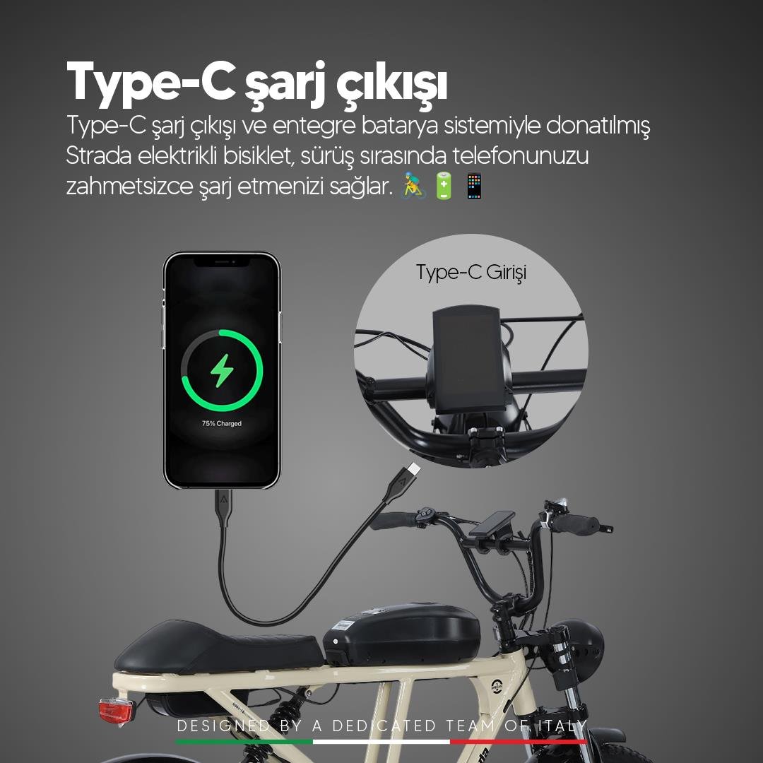 Strada E-Moto 20 Jant Çift Amortisörlü Fatbike Elektrikli Bisiklet