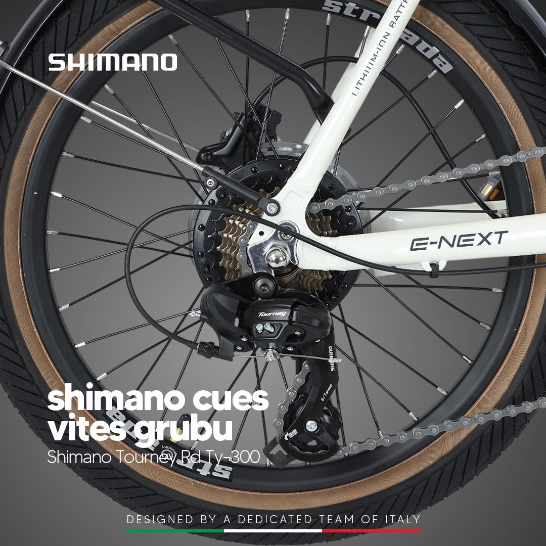Strada E-Next 20 İnç Katlanabilir 12,8 Ah 250 W Gizli Batarya Katlanır Elektrikli Bisiklet