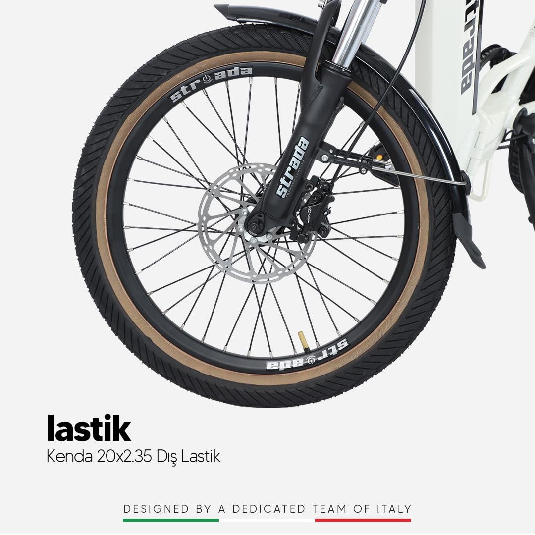 Strada E-Next 20 İnç Katlanabilir 12,8 Ah 250 W Gizli Batarya Katlanır Elektrikli Bisiklet