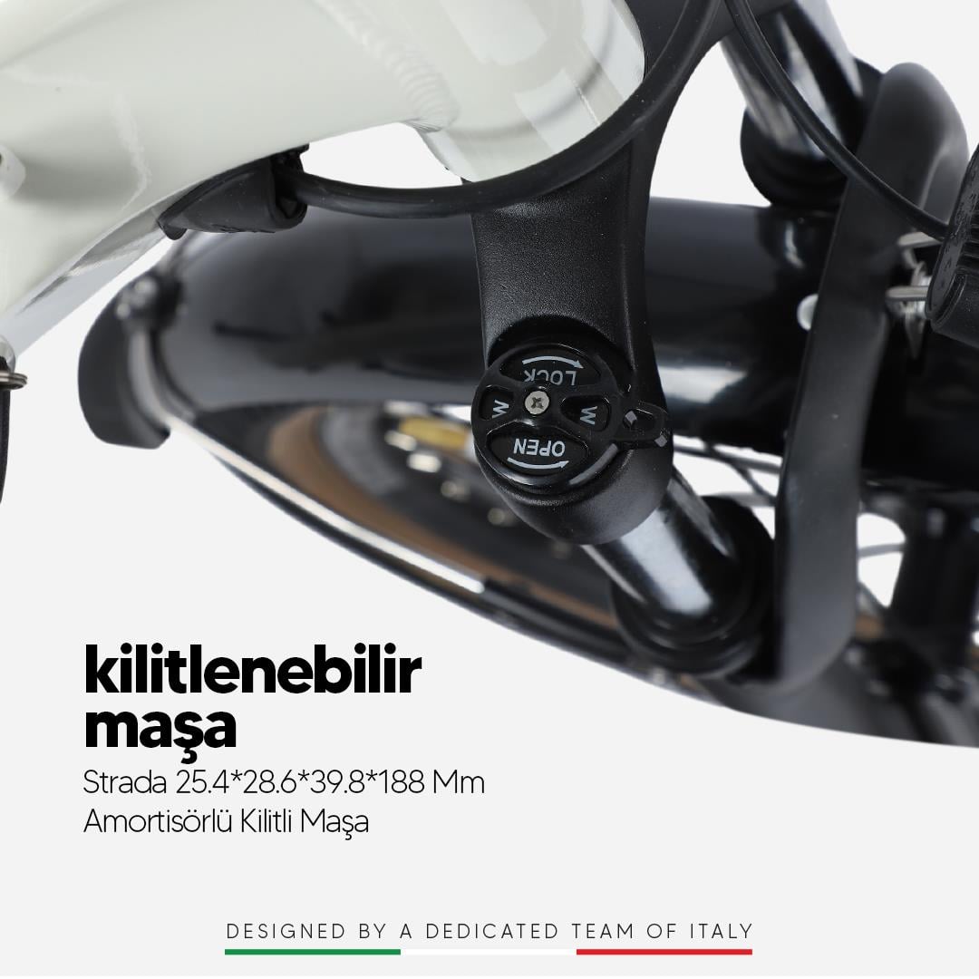 Strada E-Next 20 İnç Katlanabilir 12,8 Ah 250 W Gizli Batarya Katlanır Elektrikli Bisiklet