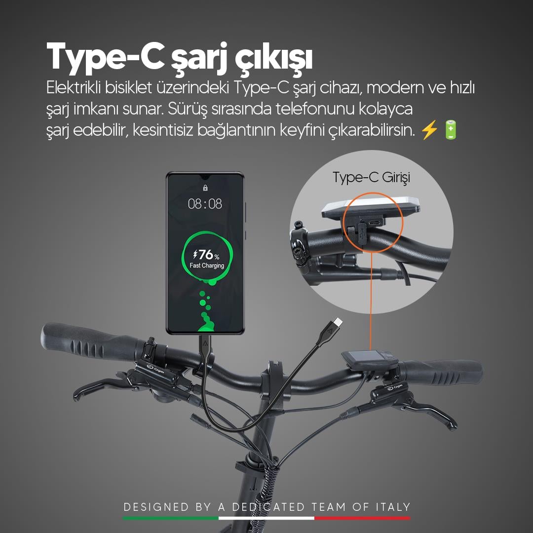 Strada E-Next 20 İnç Katlanabilir 12,8 Ah 250 W Gizli Batarya Katlanır Elektrikli Bisiklet