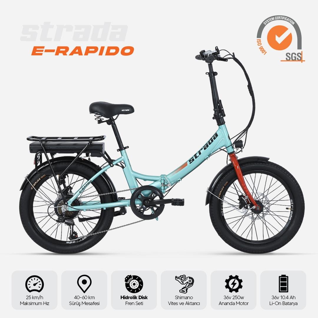 Strada E-Rapido  20 Jant Folding Elektrikli Bisiklet