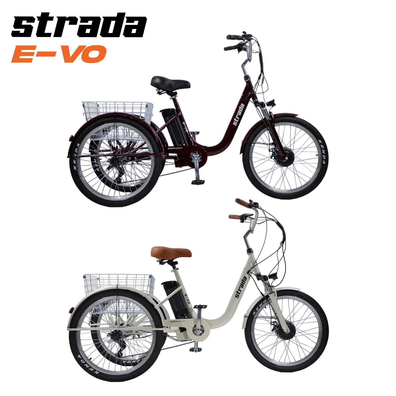 Strada E-VO Mekanik Disk 24 Jant Üç Tekerlekli Elektrikli Bisiklet