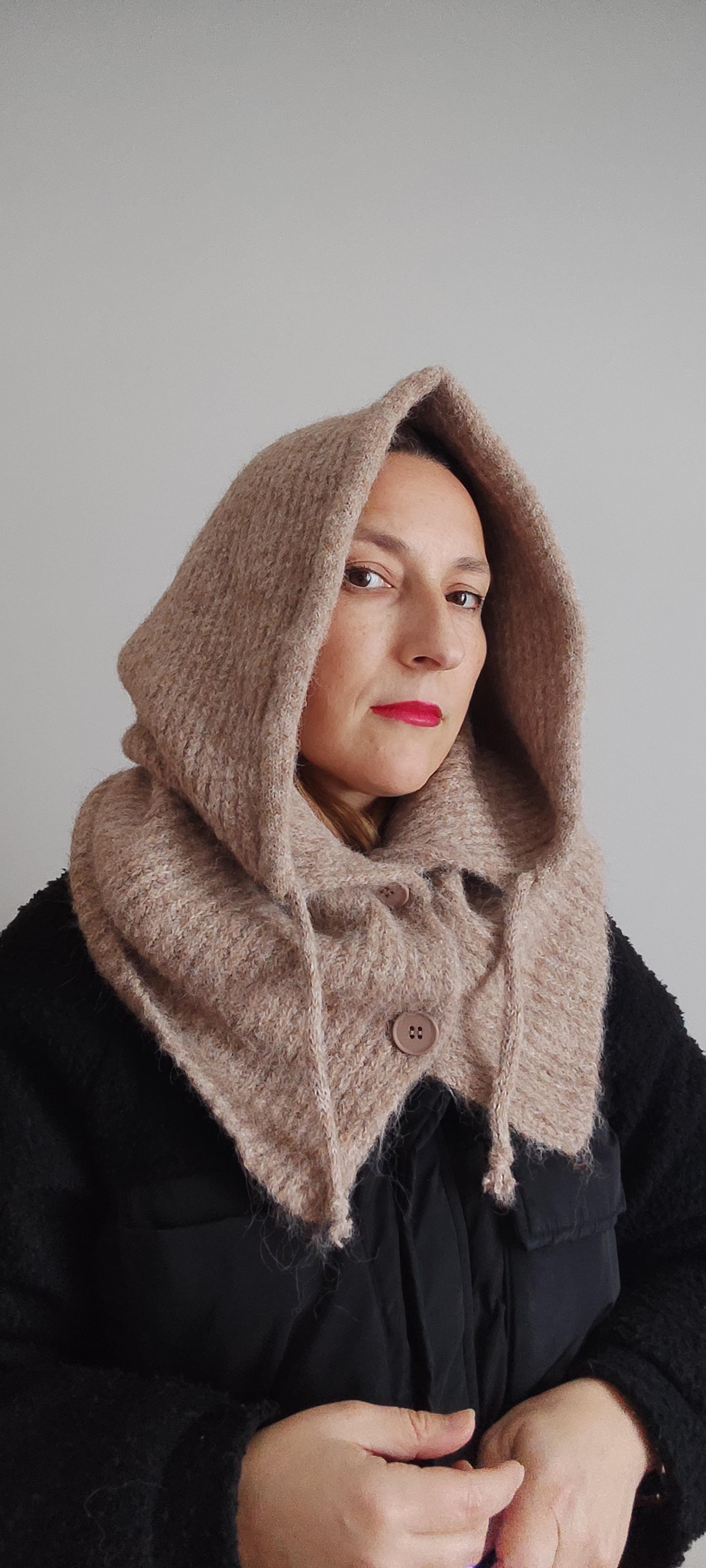 CAMEL DÜĞMELİ BALACLAVA 