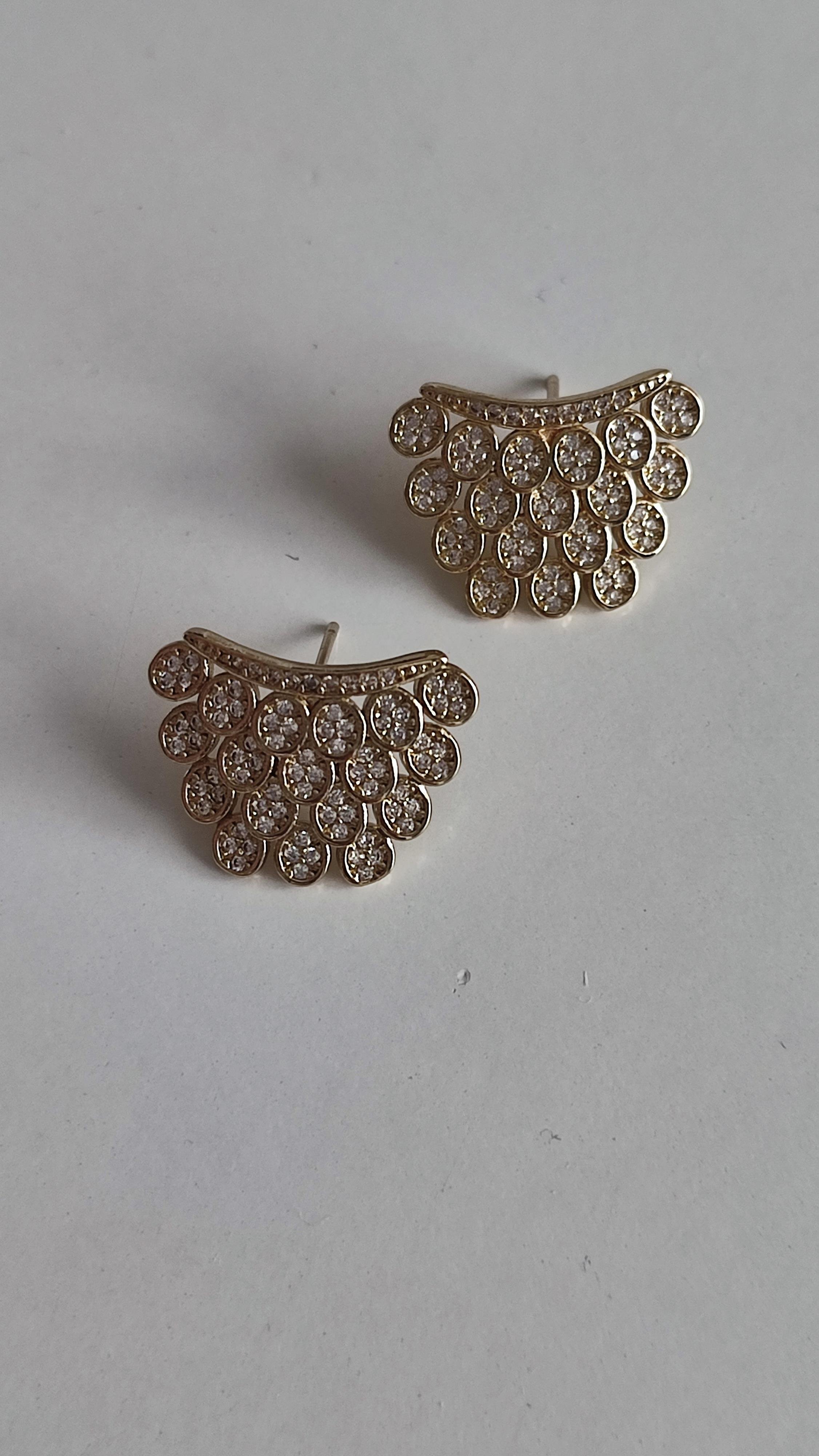 ÇELİK 14 K RENGİNDE RAİN TAŞLI KÜPE 