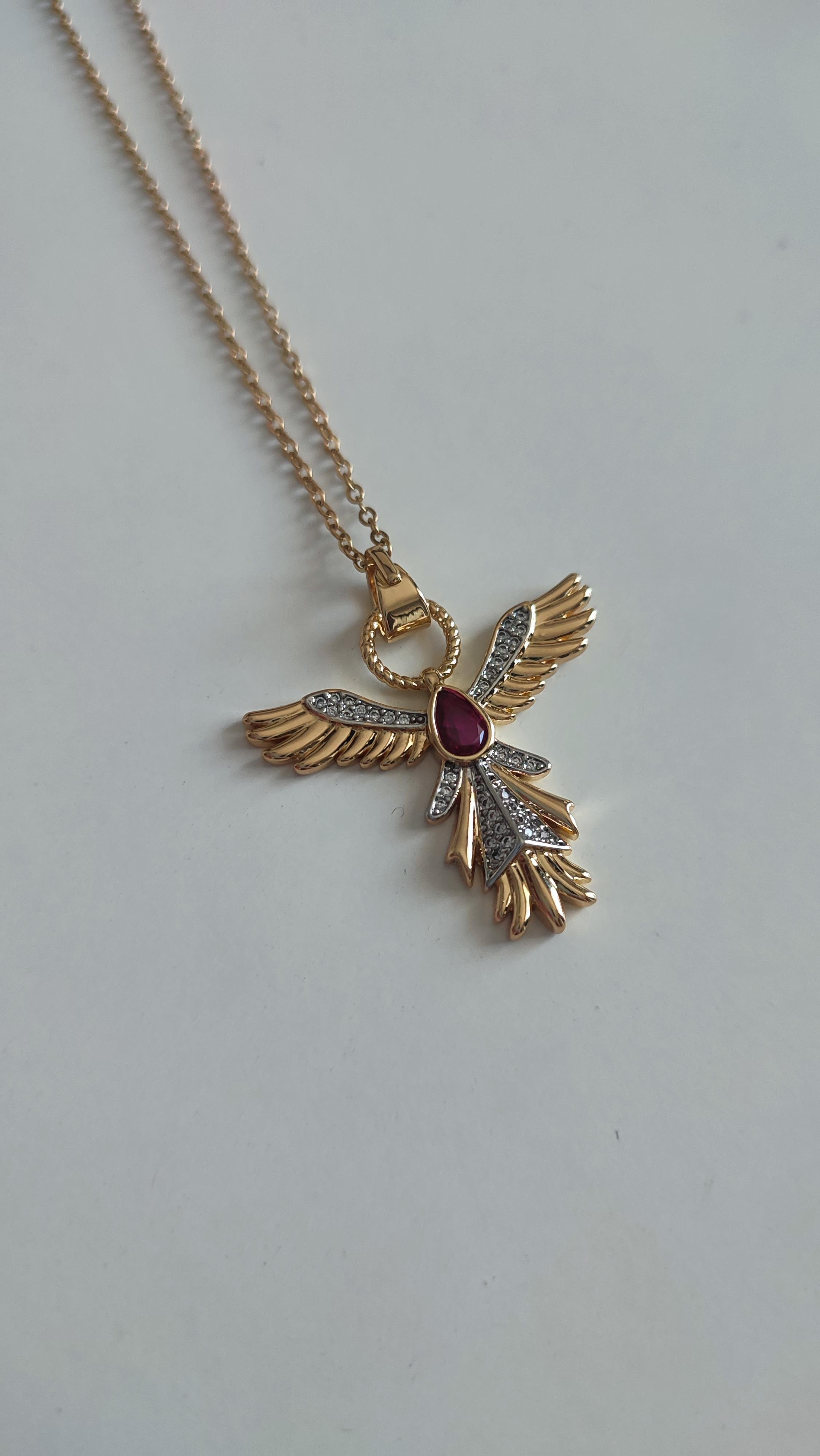 ÇELİK GOLD ANKA KUŞU KOLYE (48 CM)