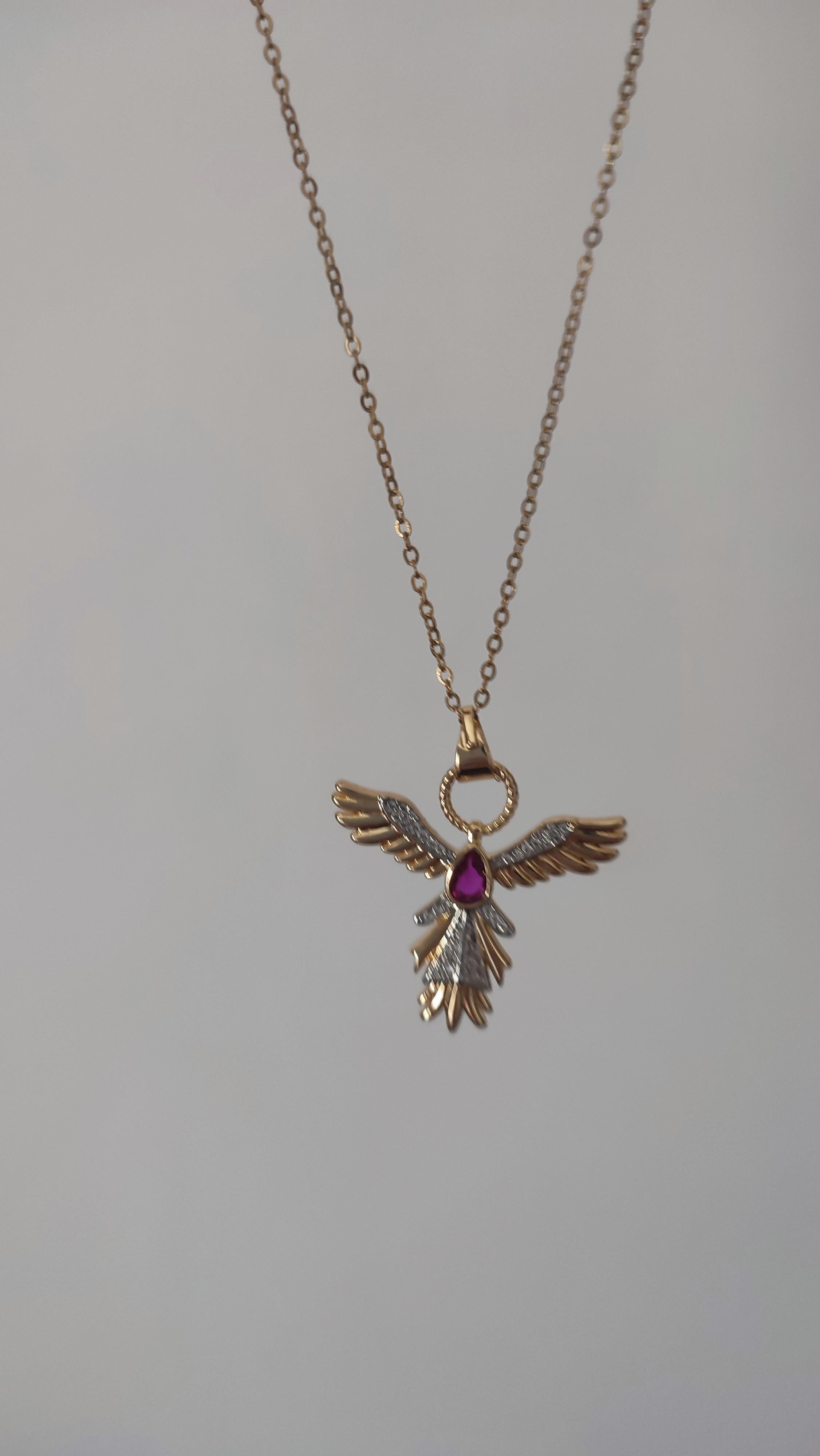 ÇELİK GOLD ANKA KUŞU KOLYE (48 CM)