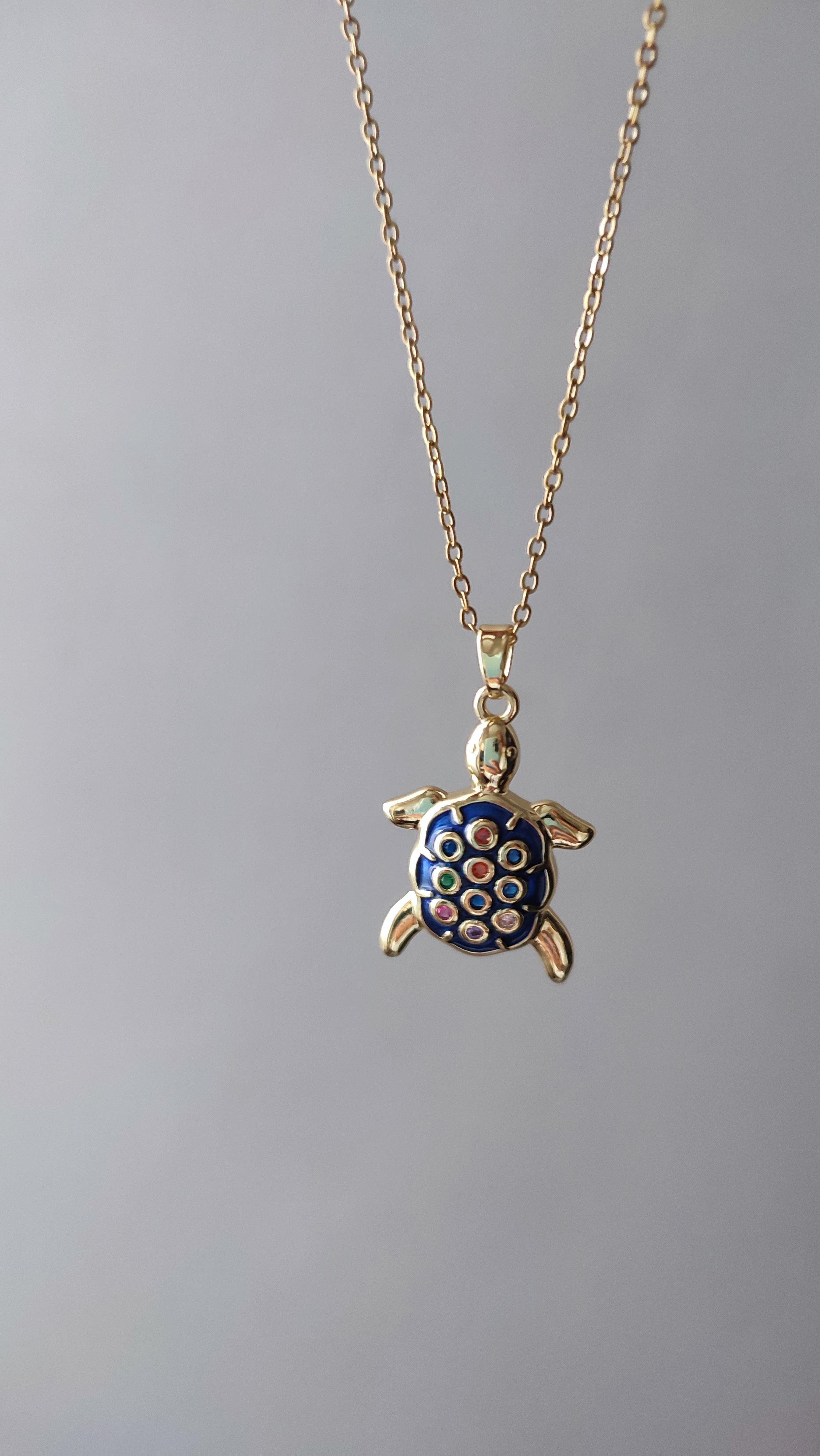 ÇELİK GOLD KAPLUMBAĞA KOLYE (48 CM) 