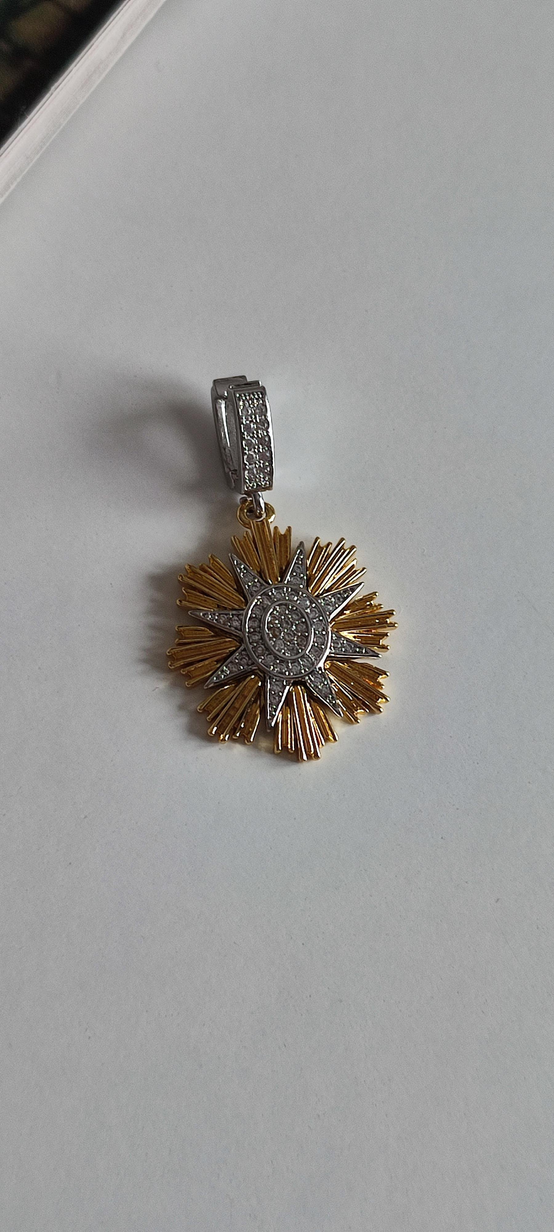 Çelik Gold Plaka Üzeri Yıldız Charm 