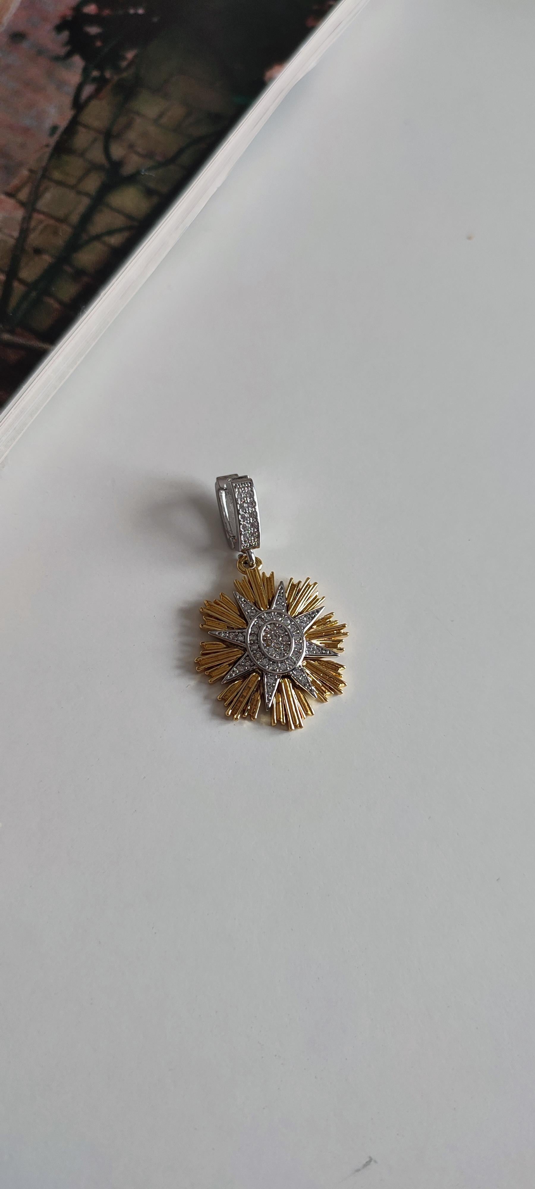 Çelik Gold Plaka Üzeri Yıldız Charm 