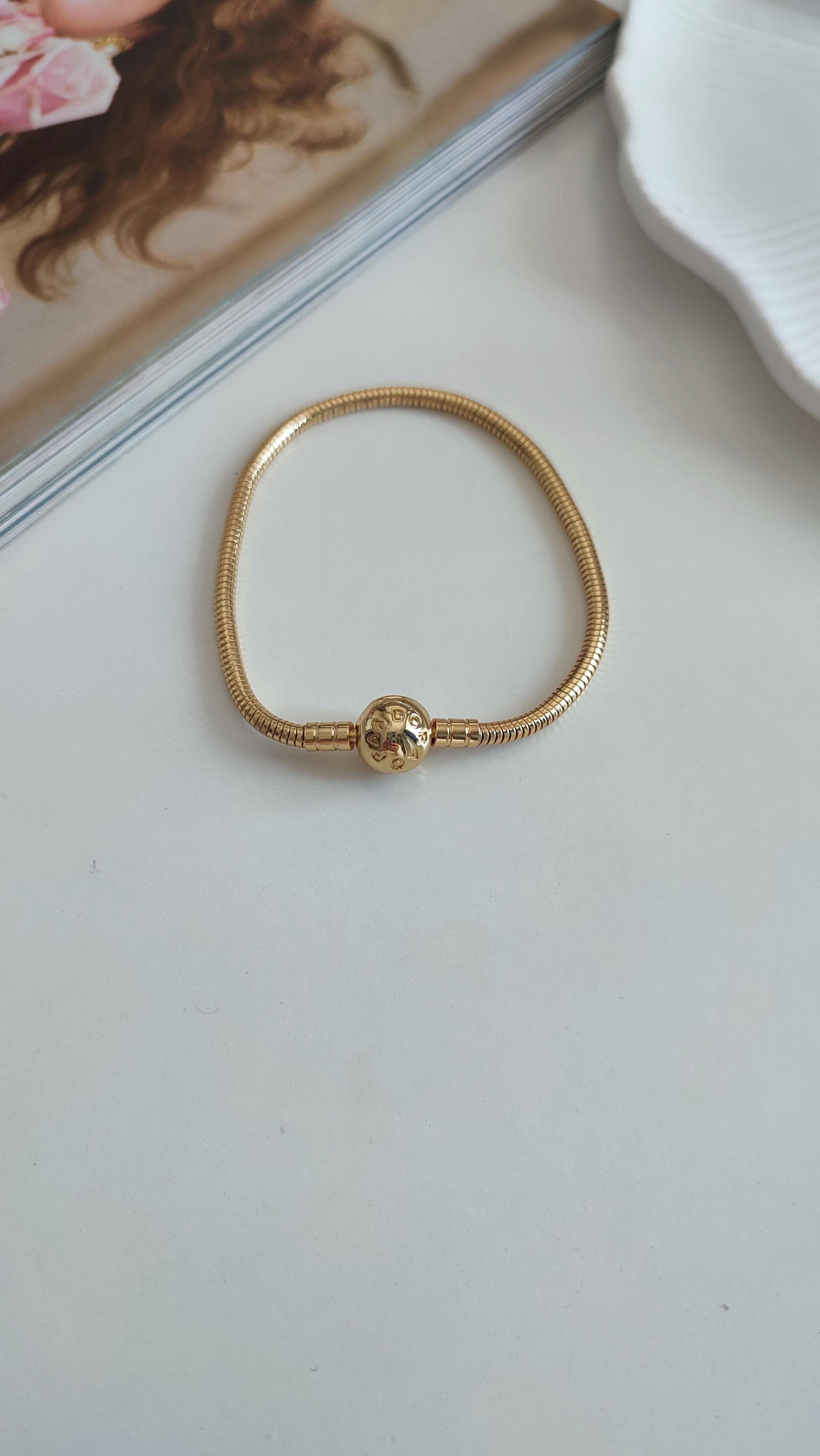 ÇELİK GOLD P*NDORA BİLEKLİK (19 CM) 