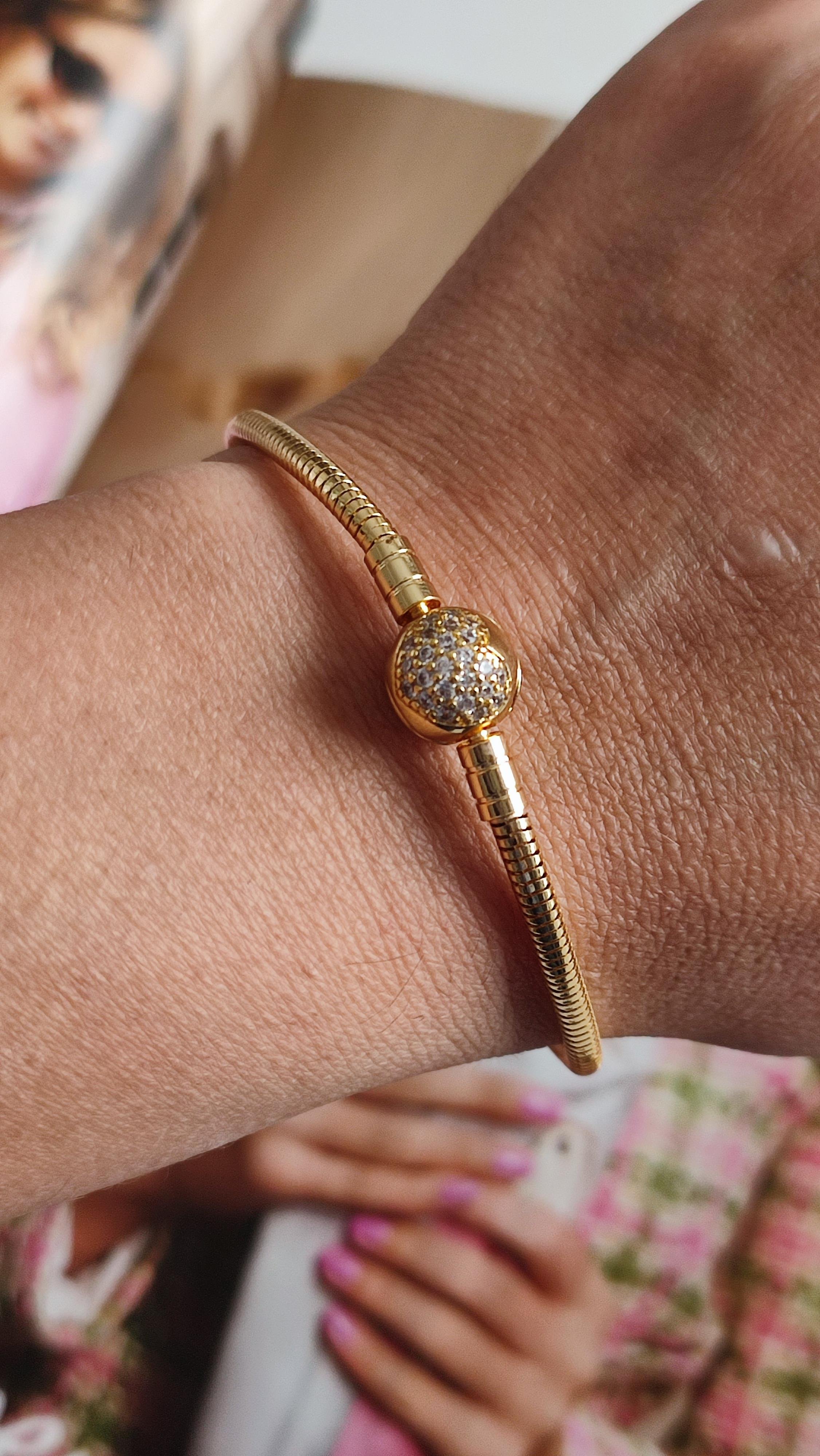 ÇELİK GOLD P*NDORA BİLEKLİK (19 CM) 