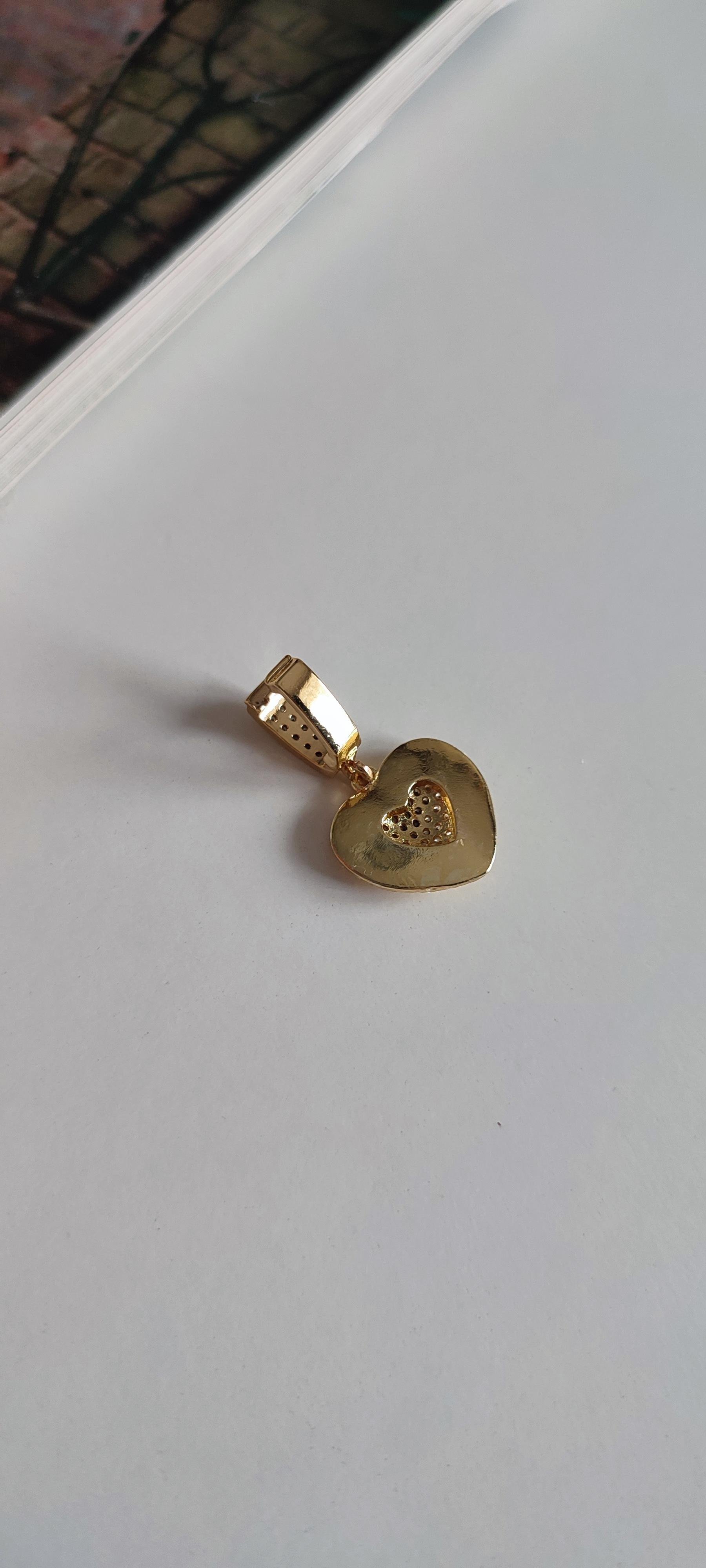 Çelik Gold Taşlı Kalp Charm 
