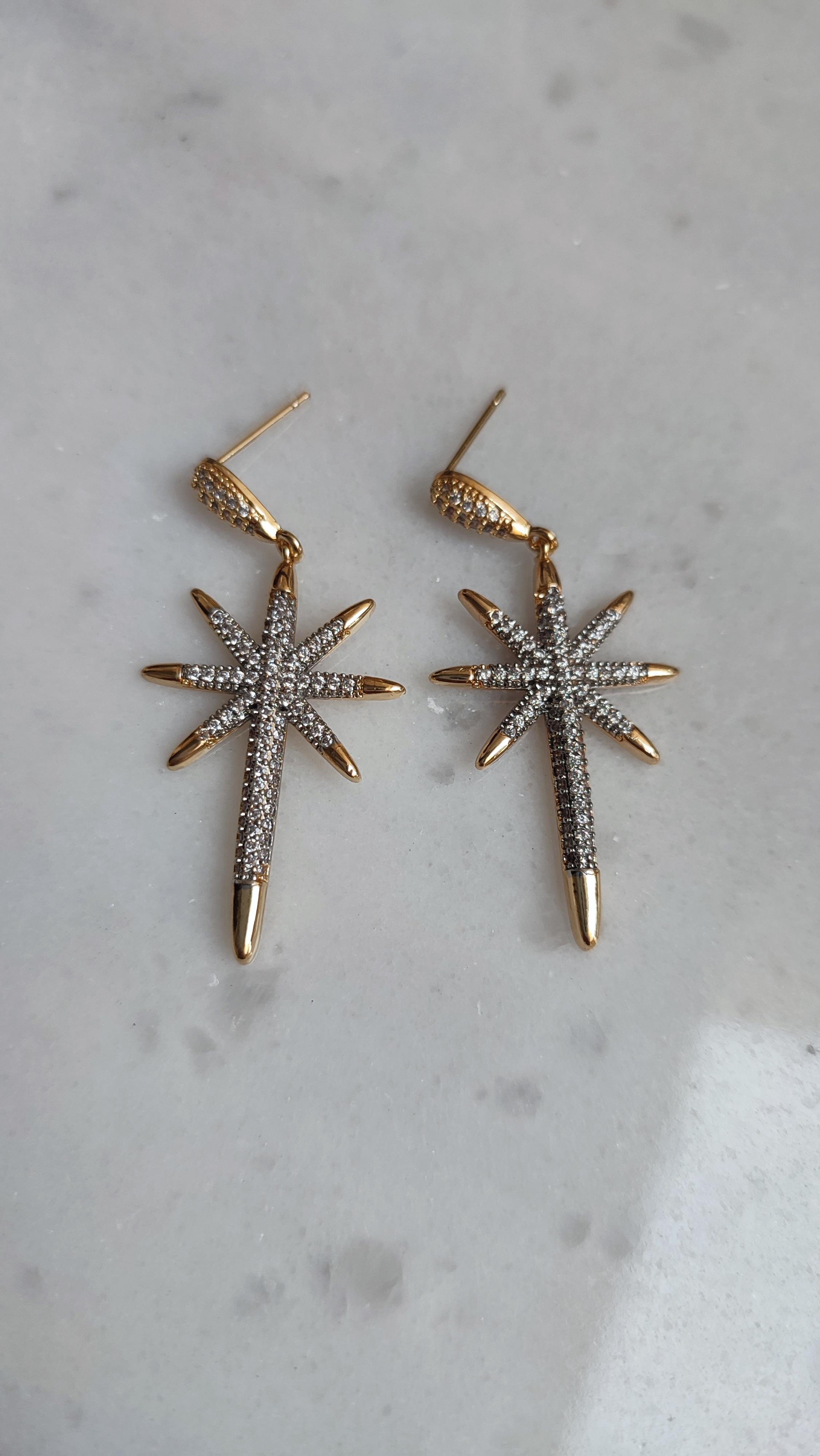 ÇELİK GOLD TAŞLI YILDIZ KÜPE 