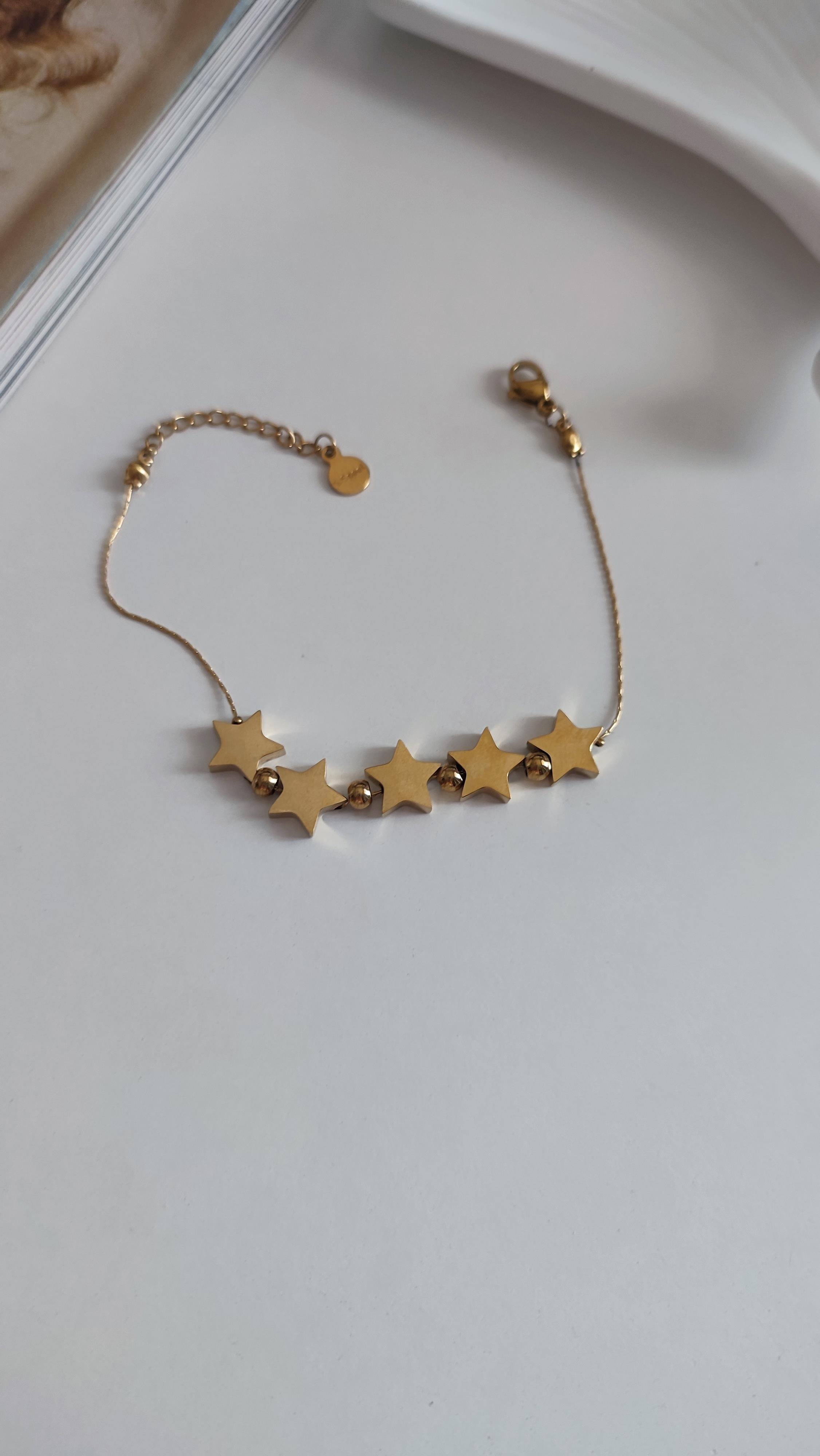 ÇELİK GOLD YILDIZ BİLEKLİK (20 cm)