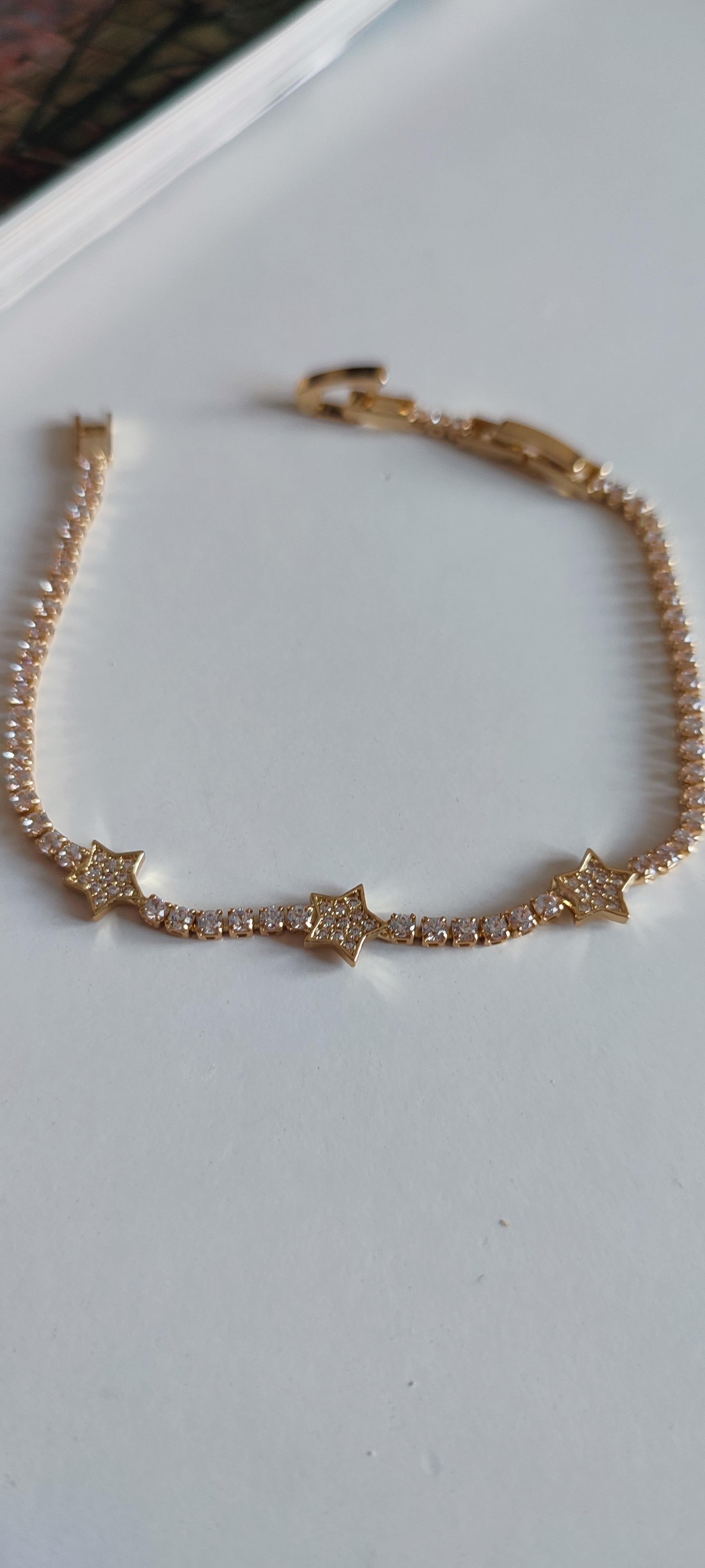 ÇELİK GOLD YILDIZLI SU YOLU BİLEKLİK 