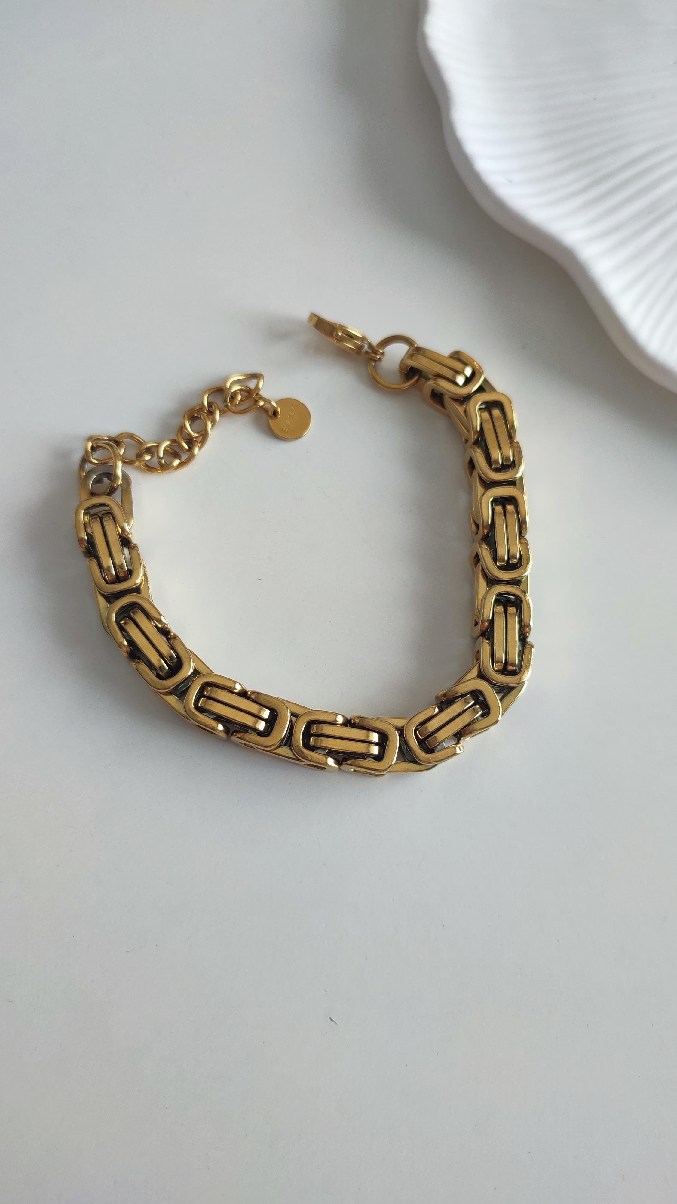 Çelik Kalın Bileklik(gold)