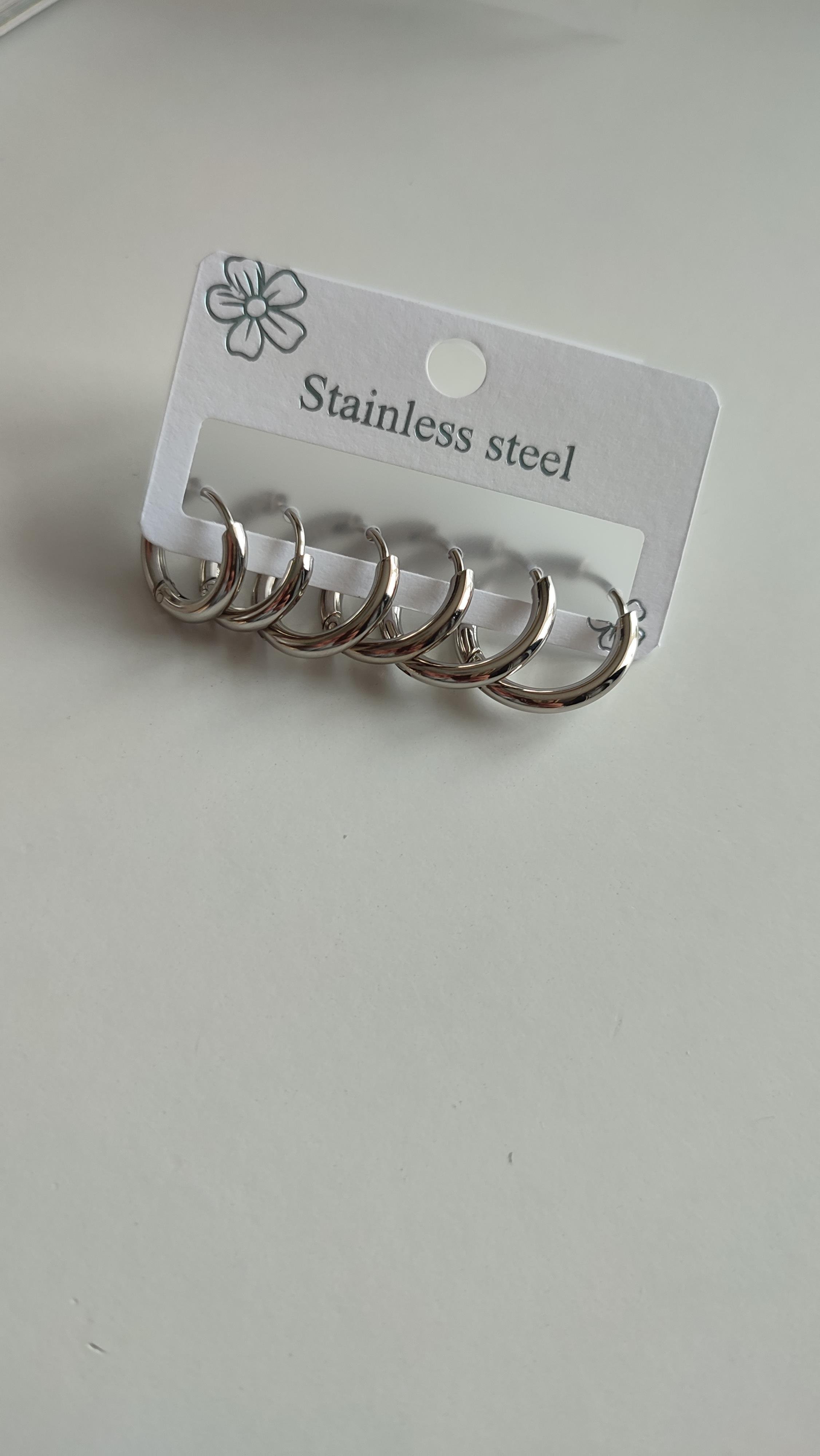 ÇELİK SİLVER ALTILI SET KÜPE 