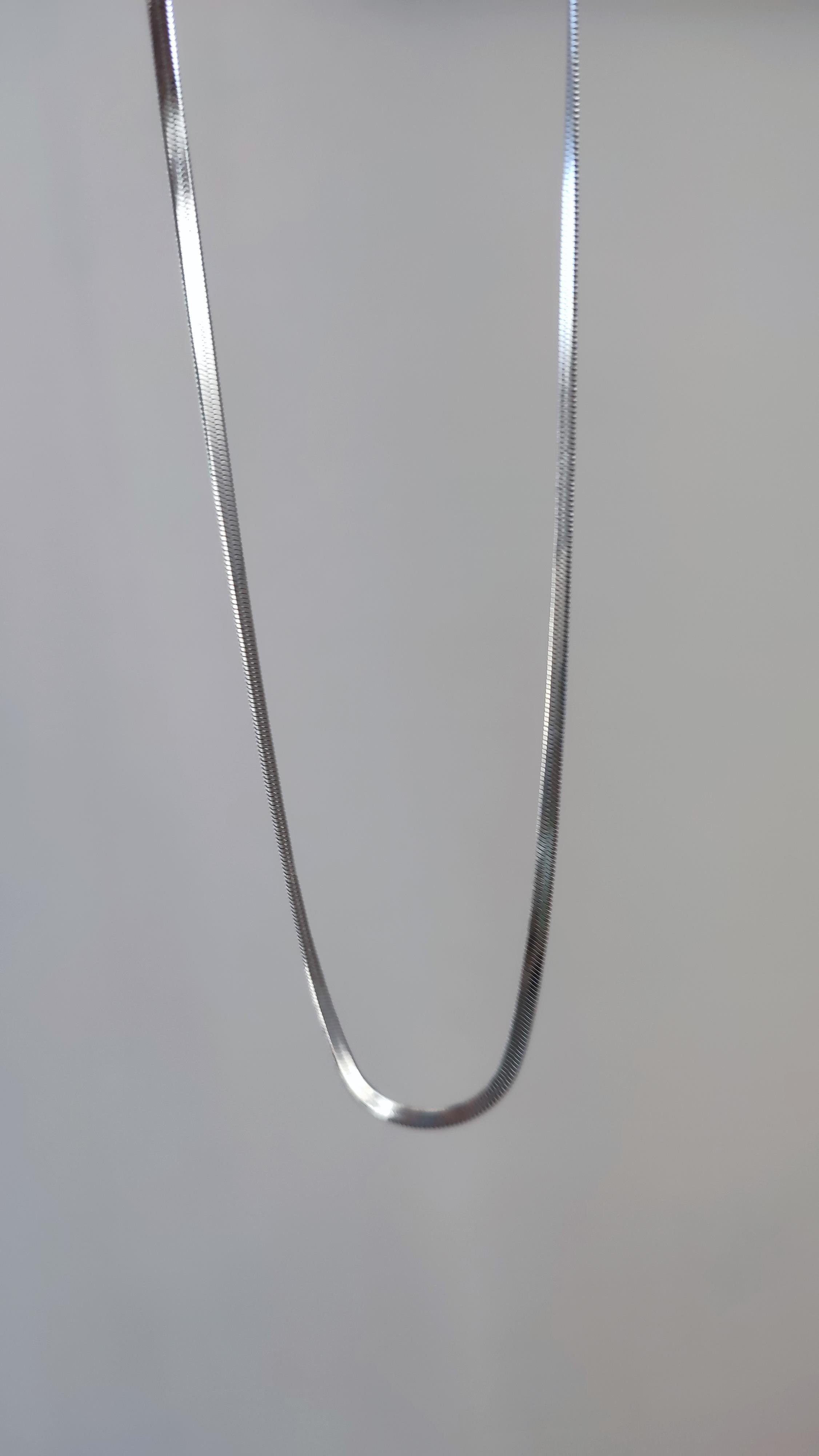ÇELİK SİLVER EZME KOLYE (60 CM)