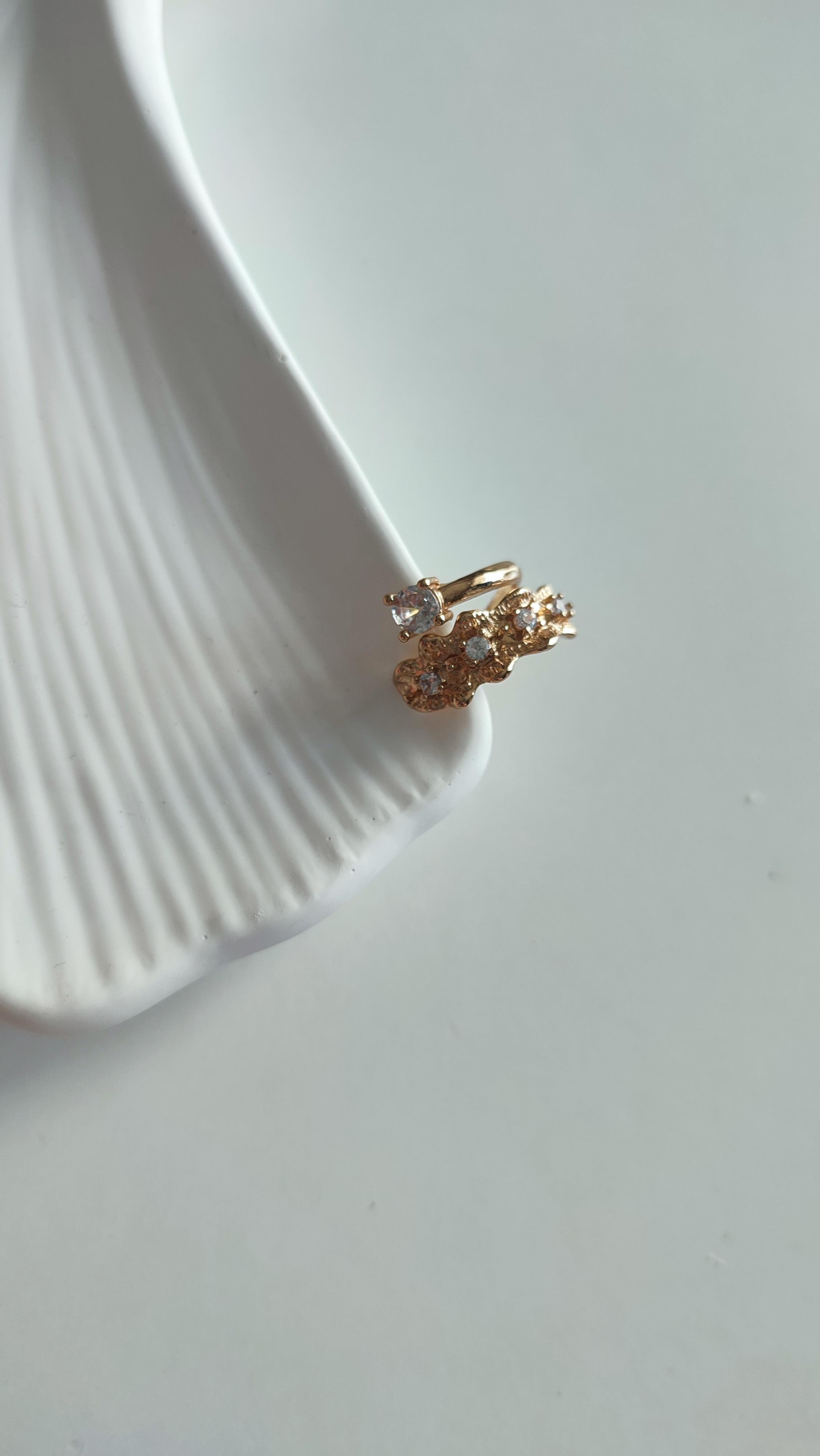 GOLD İKİLİ TAŞLI EARCUF 