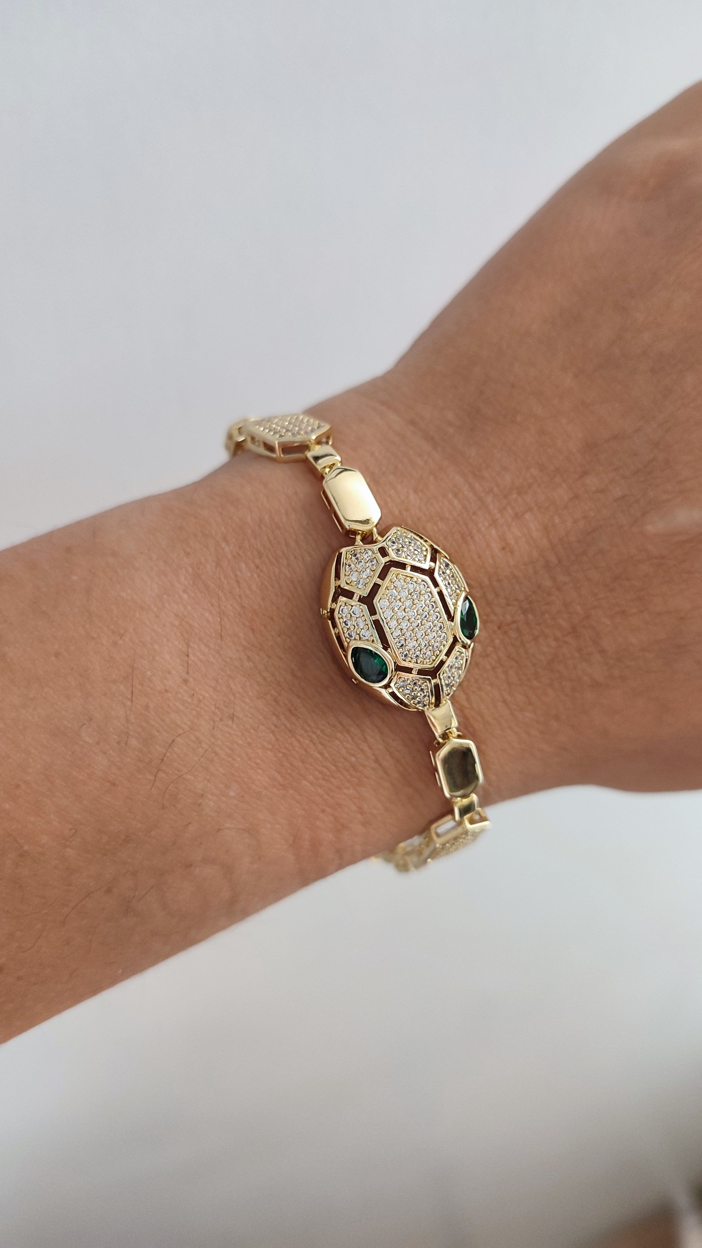 GOLD ÖZEL SERİ YEŞİL TAŞLI KOMBİN 