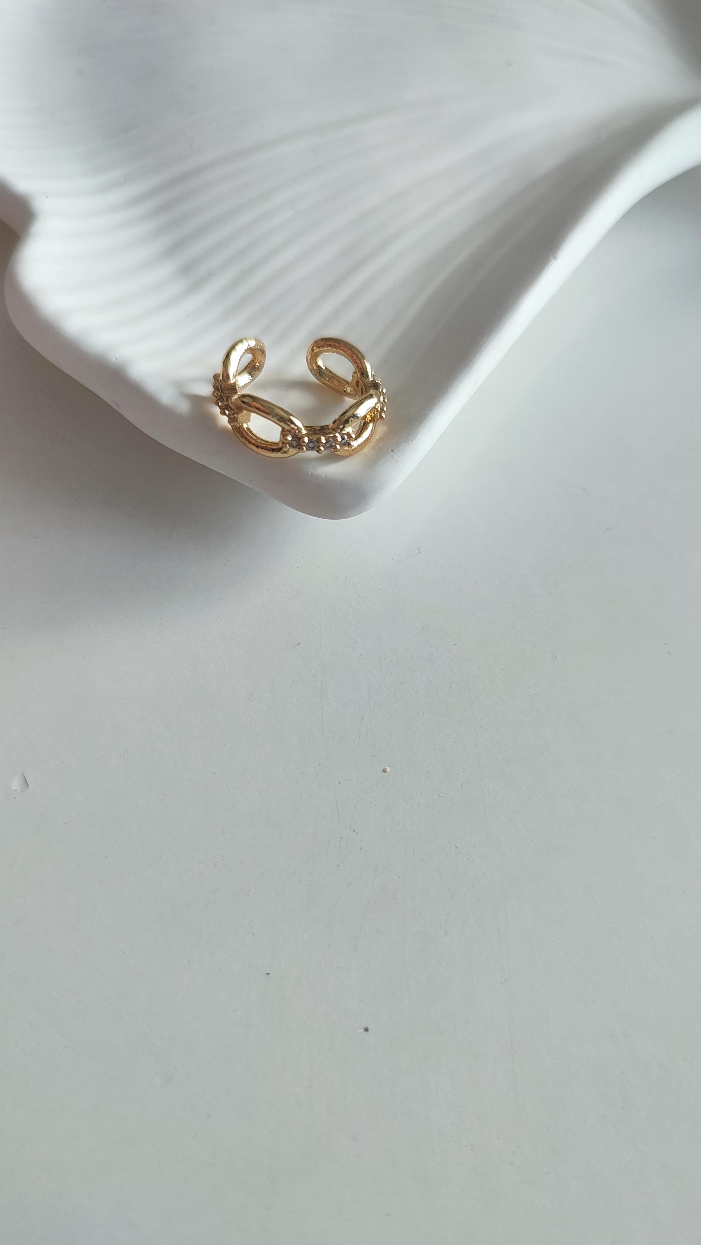 GOLD ZİNCİR DESENLİ EARCUF 