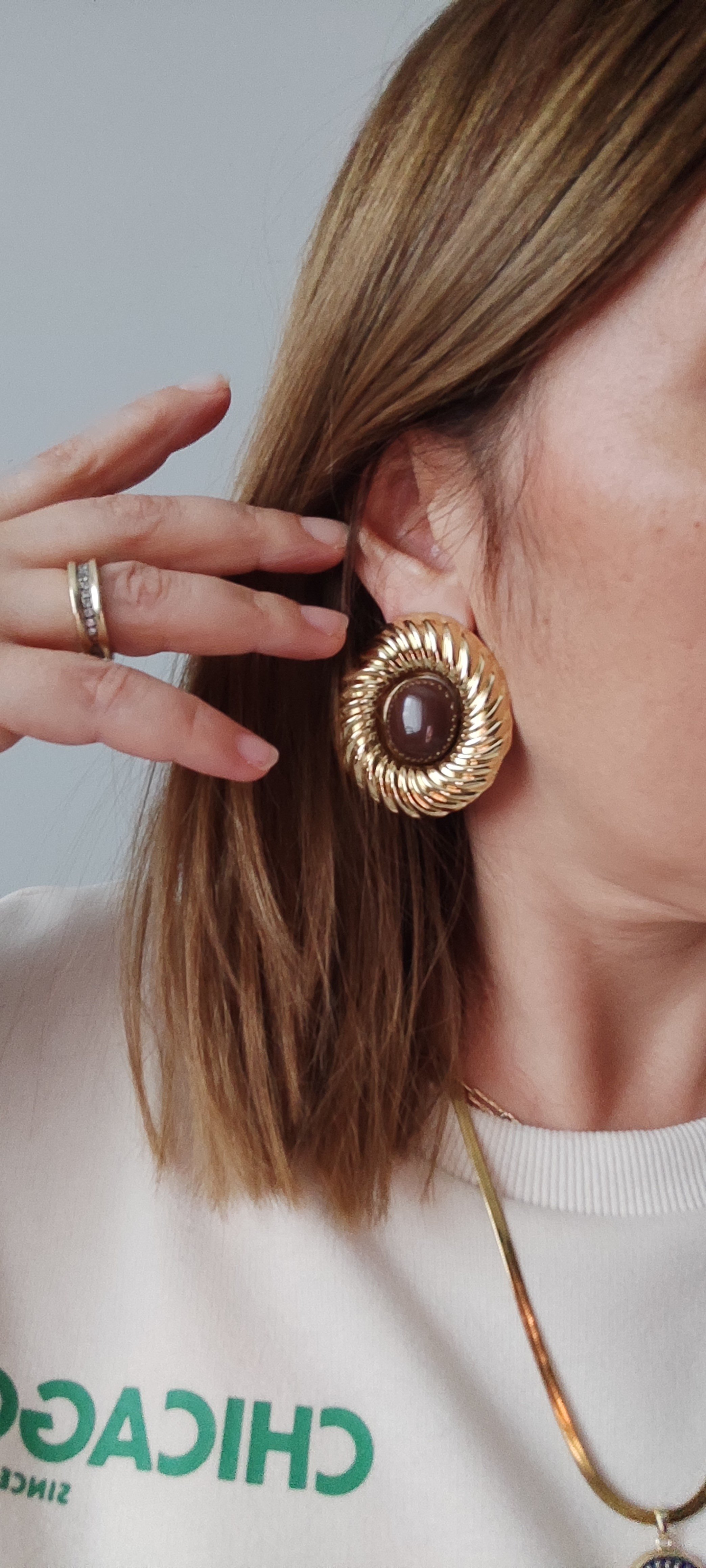 MARKA MODEL KAHVE &GOLD DAİRE KÜPE 