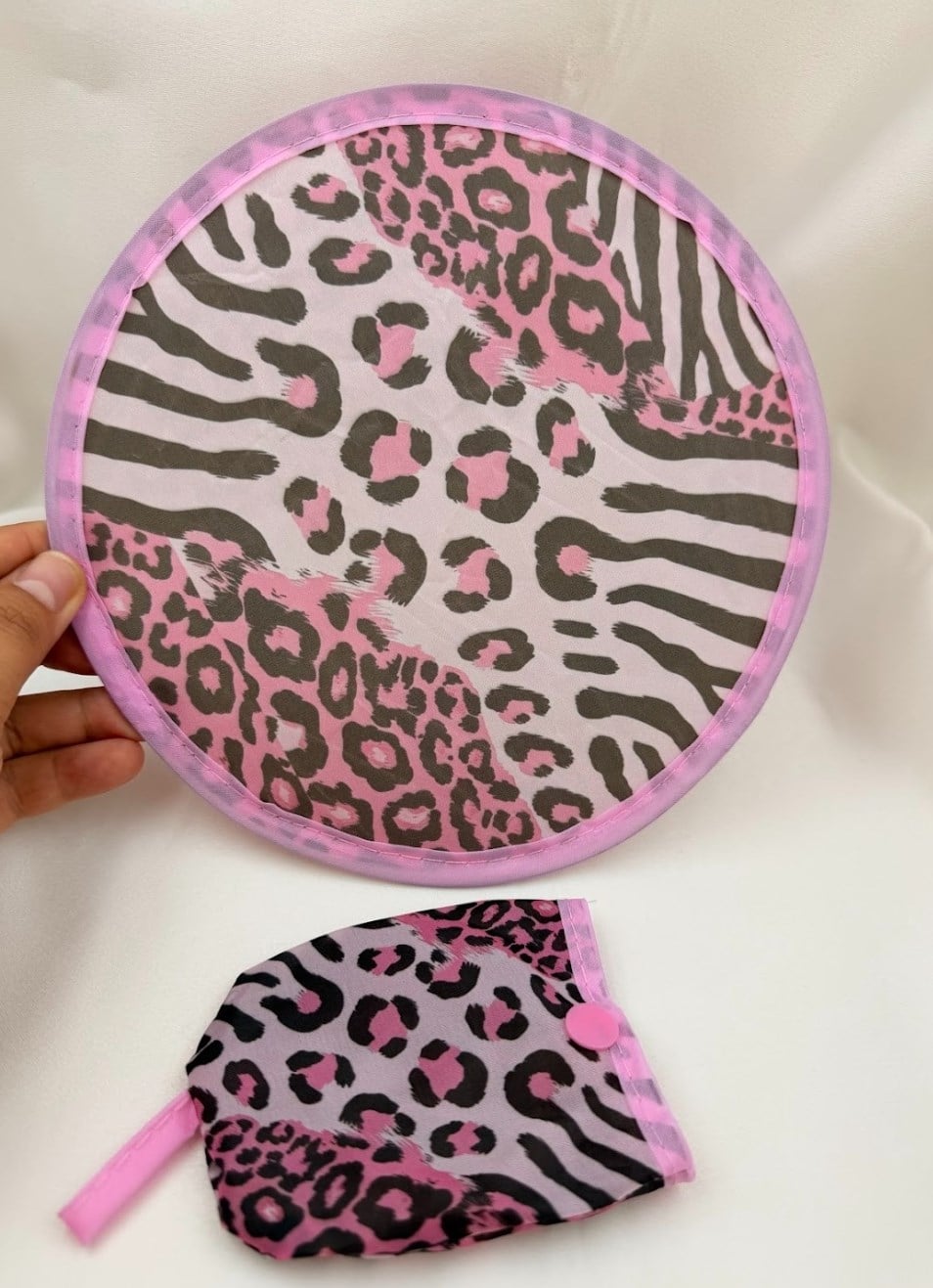 PEMBE LEOPAR DESENLİ YELPAZE 