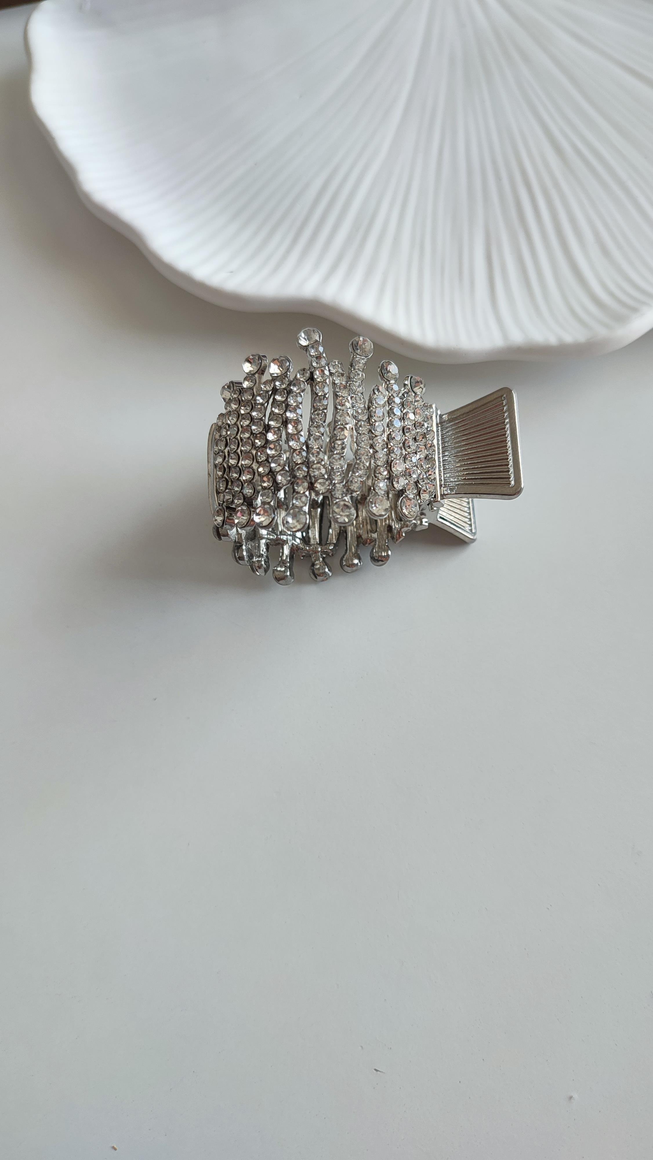 Silver Taşlı At Kuyruğu Tokası 