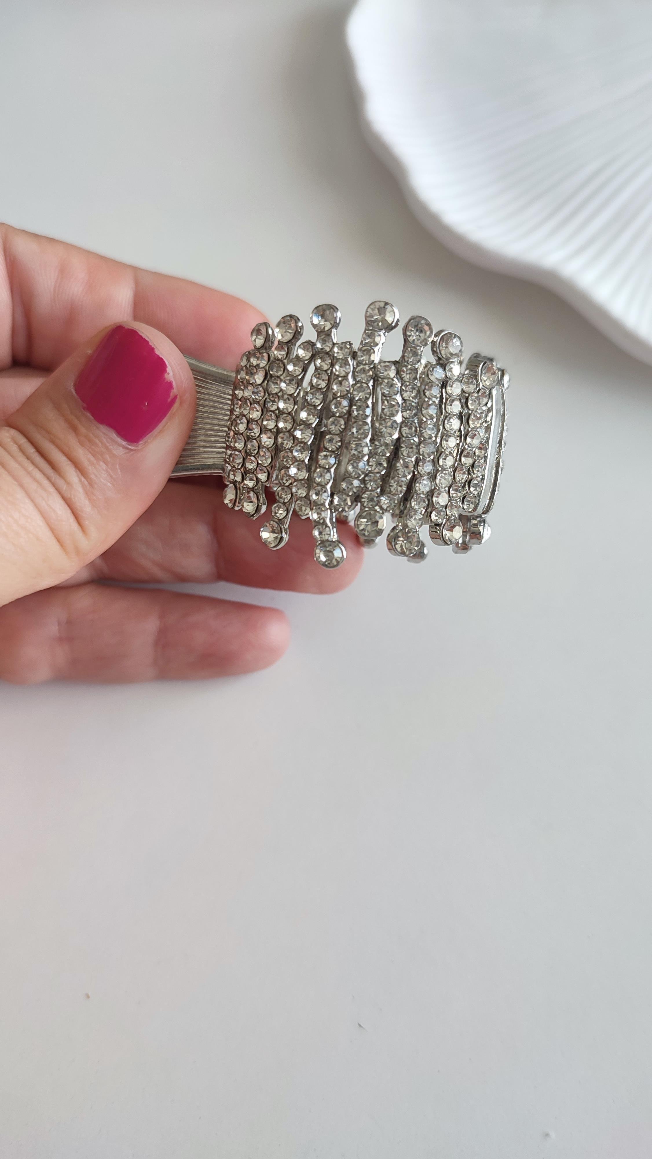 Silver Taşlı At Kuyruğu Tokası 